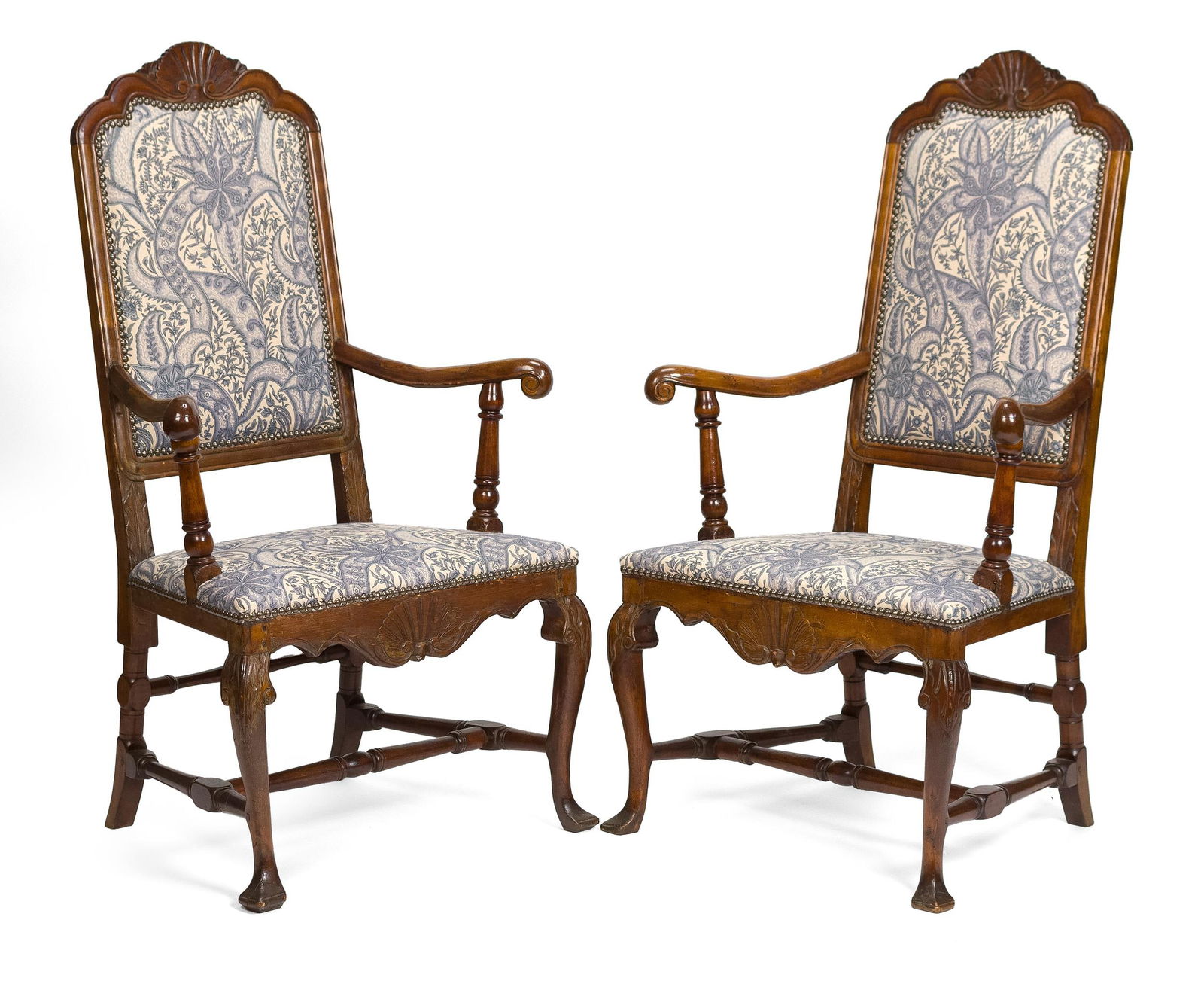 PAIR 18TH C. ARMCHAIRS. - 2