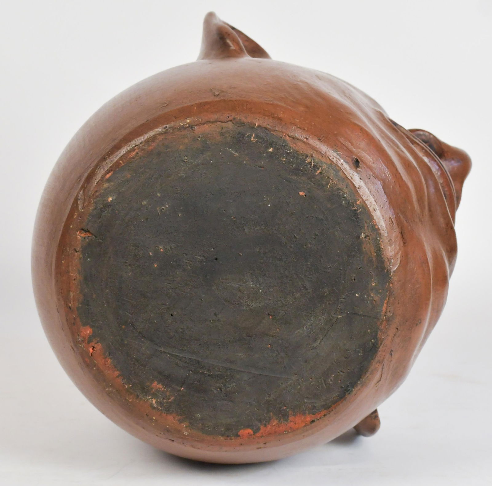 VINTAGE REDWARE GROTESQUE FACE JUG. - 7