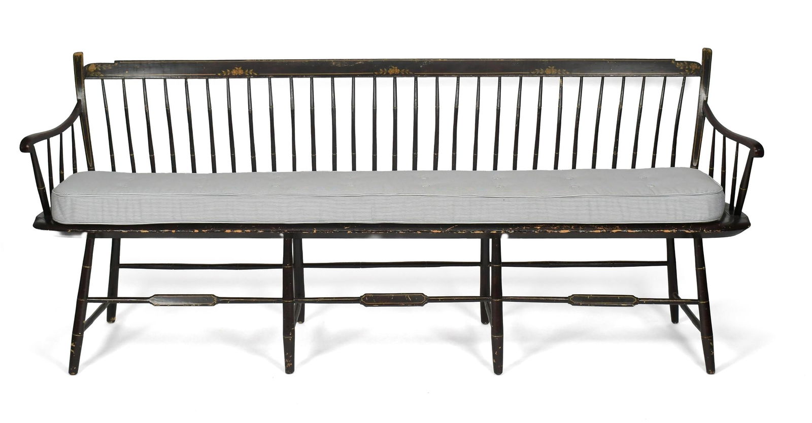 NH EDWIN BURGUM STENCIL DECORATED DEACONS BENCH. (1 of 1)