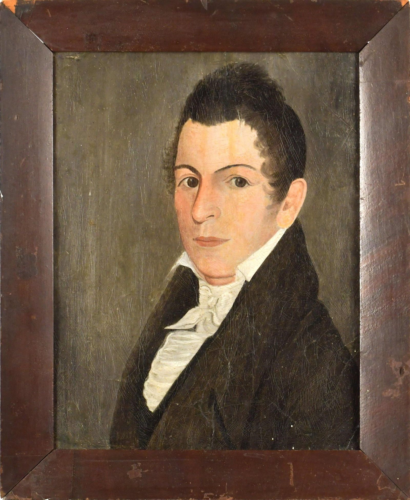 19TH C. AMERICAN SCHOOL PORTRAIT OF A YOUNG MAN. (1 of 7)