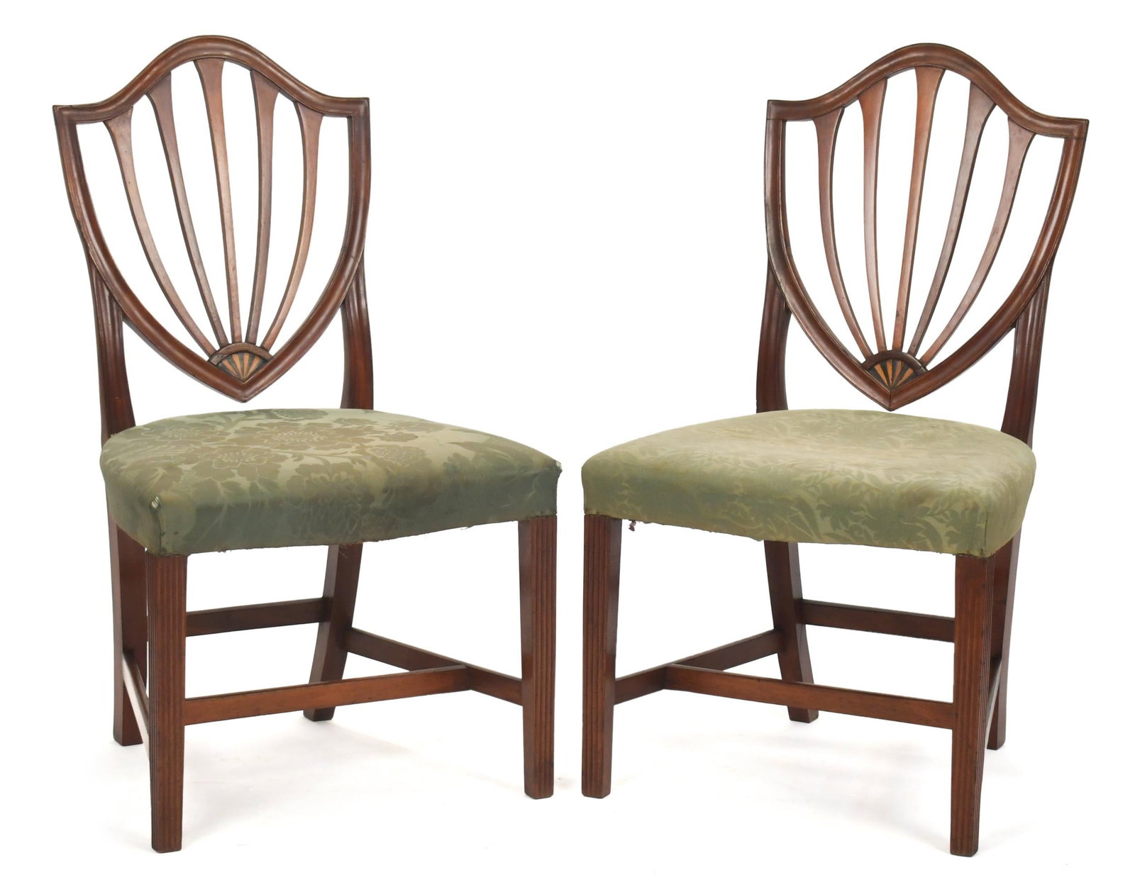 PR. 19TH C. CONCORD, NH SHIELD BACK SIDE CHAIRS. (1 of 12)