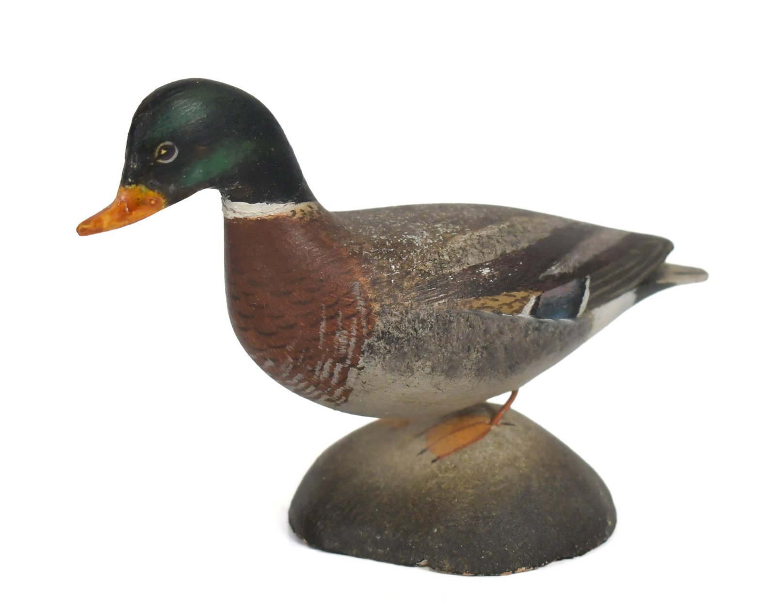 A.E. CROWELL MINIATURE MALE MALLARD DUCK CARVING. (1 of 11)