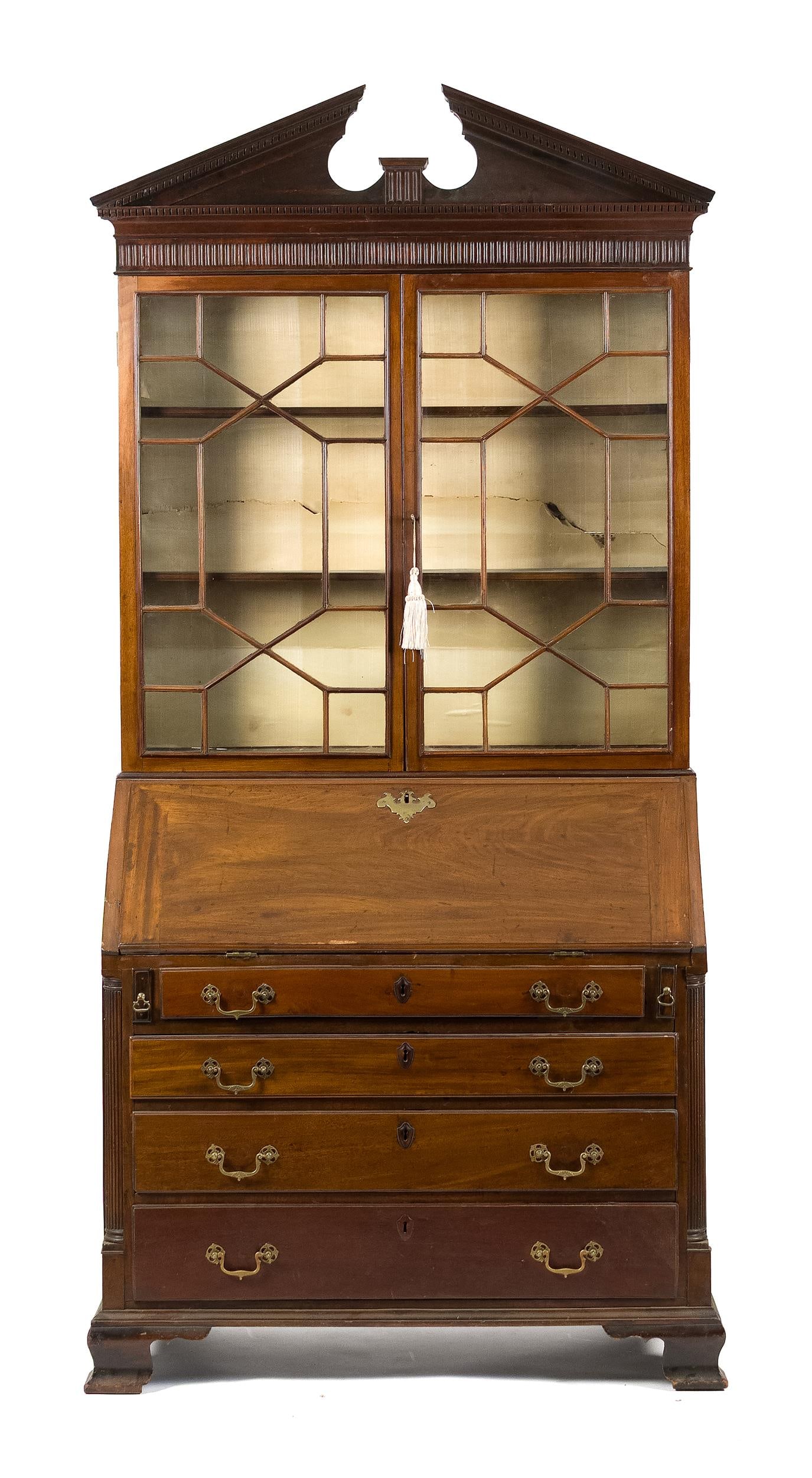 FINE 18TH C. ENGLISH GEORGIAN SECRETARY. (1 of 2)