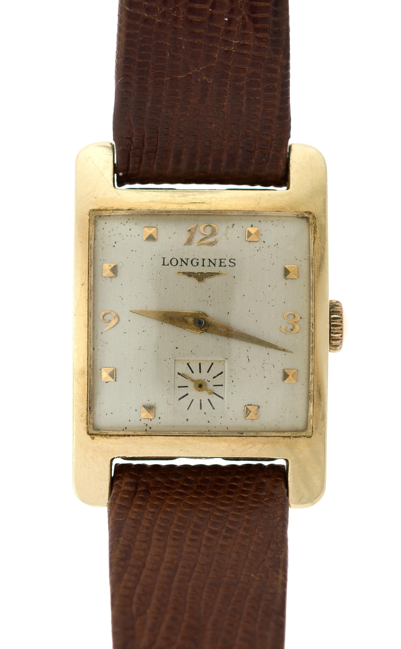 VINTAGE 14K GOLD LONGINES WRIST WATCH. (1 of 2)