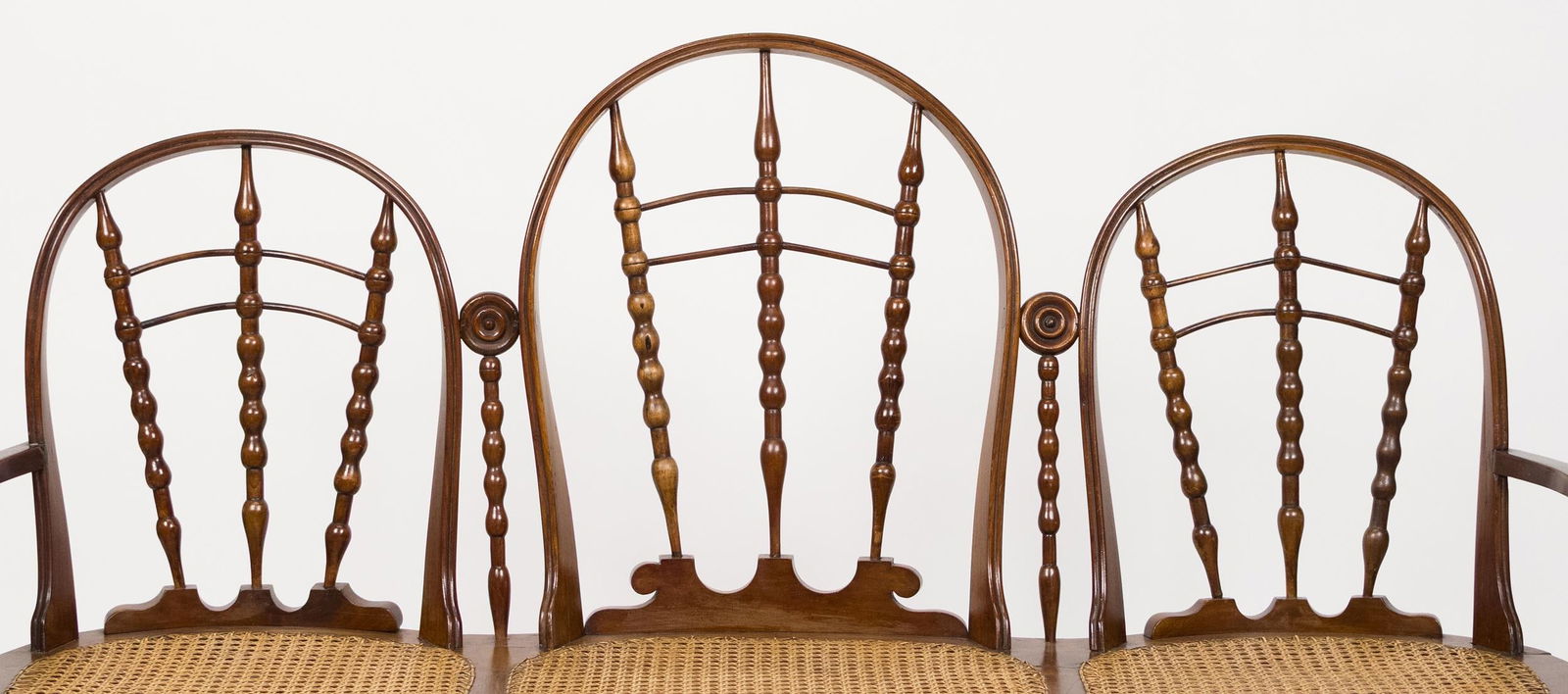 19TH C. REGENCY CANE SEAT SETTEE. - 3
