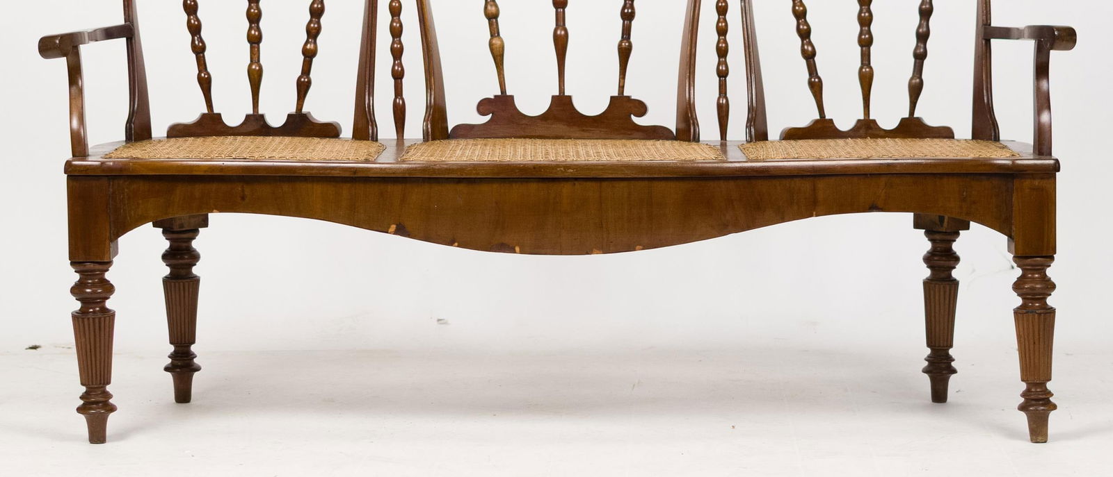 19TH C. REGENCY CANE SEAT SETTEE. - 5