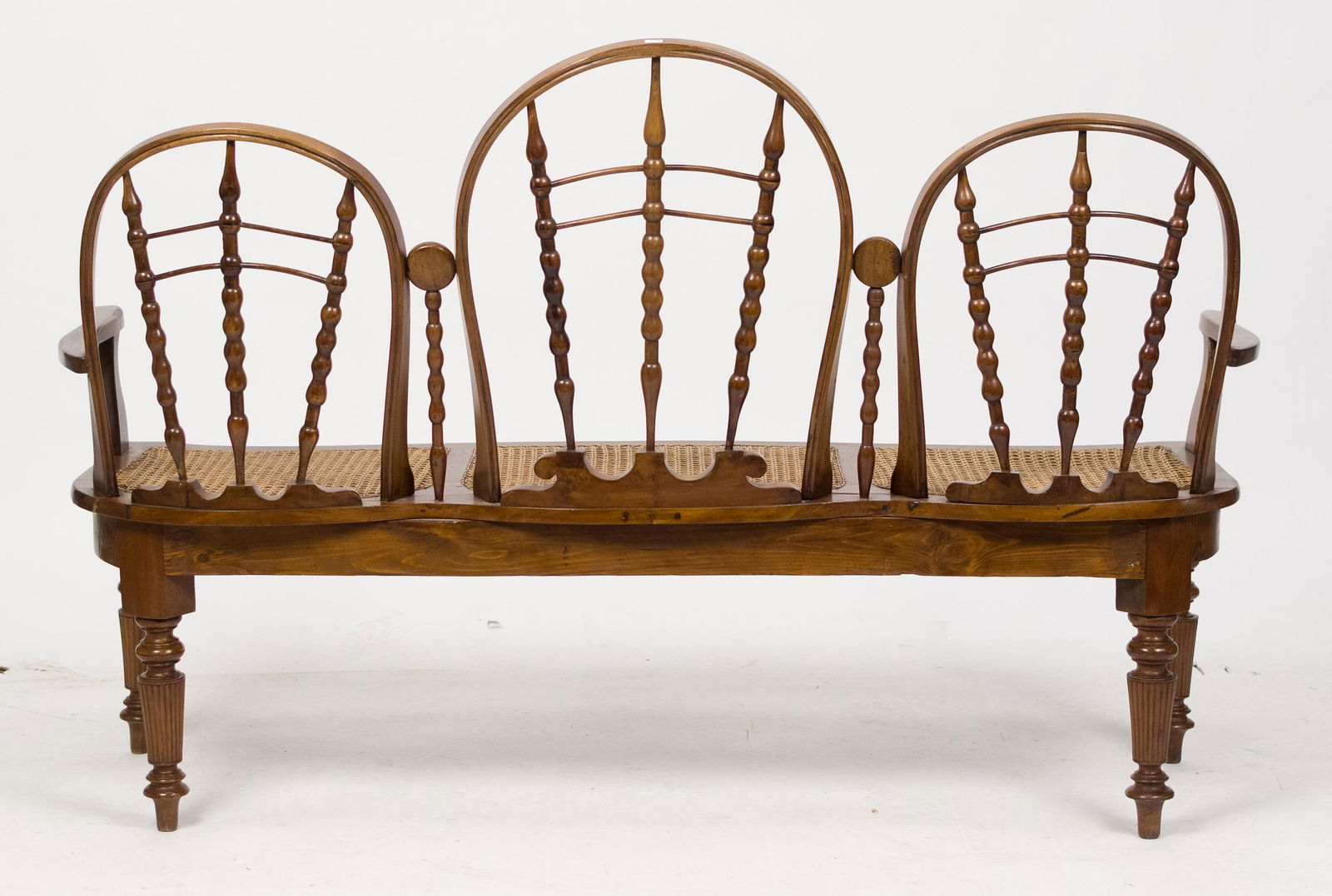 19TH C. REGENCY CANE SEAT SETTEE. - 7