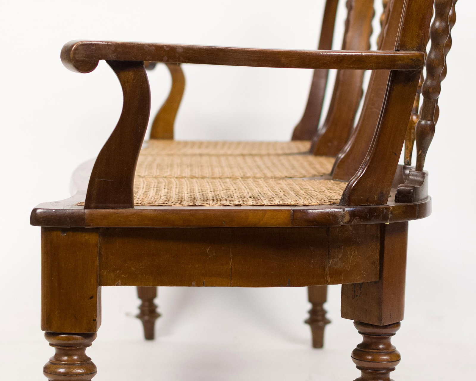 19TH C. REGENCY CANE SEAT SETTEE. - 9