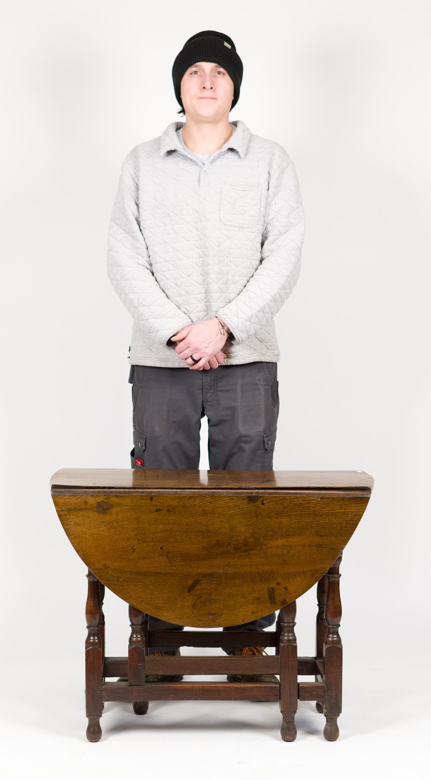 18TH C. SMALL SIZE OAK GATE LEG TABLE. - 14