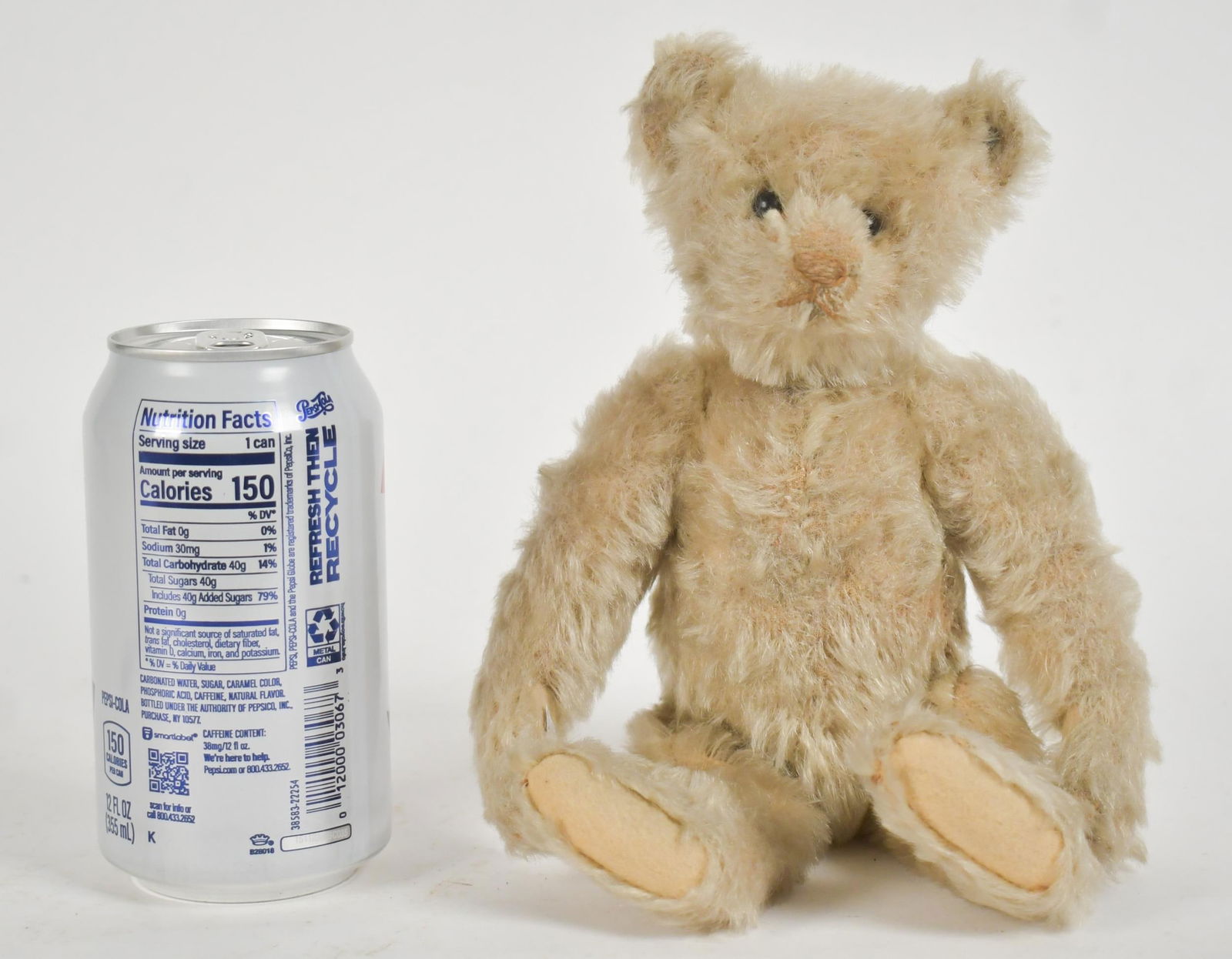 ANTIQUE STEIFF MOHAIR BEAR, BLANK BUTTON. - 6