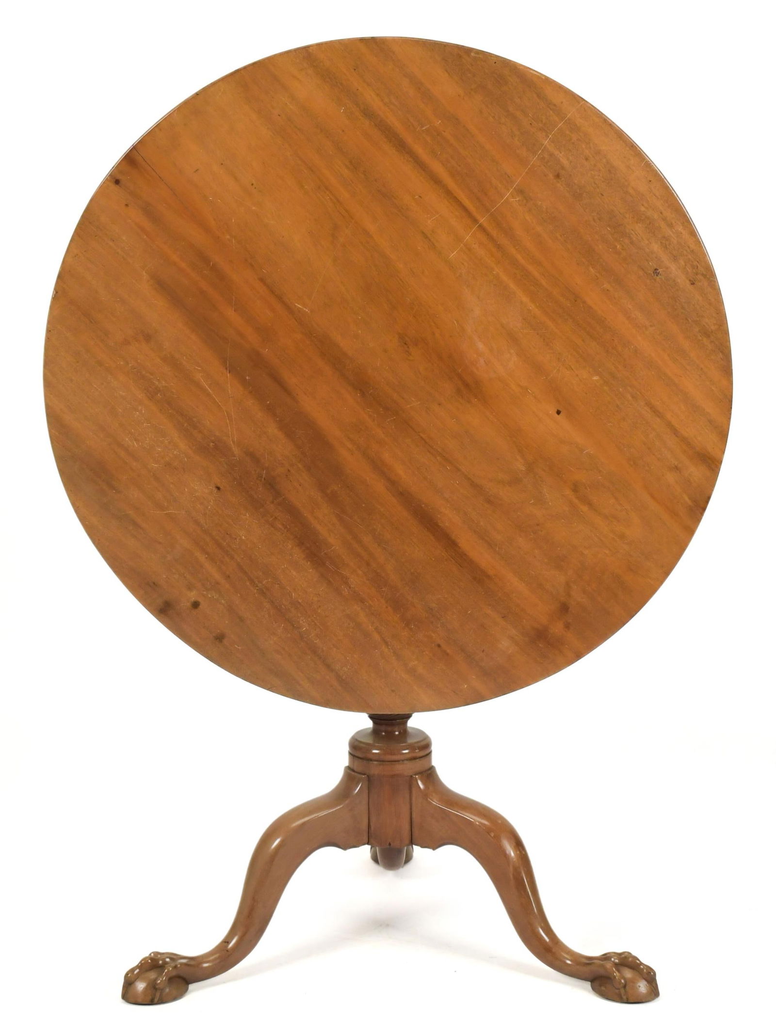 18TH C. AMERICAN CARVED MAHOGANY TEA TABLE. (1 of 8)