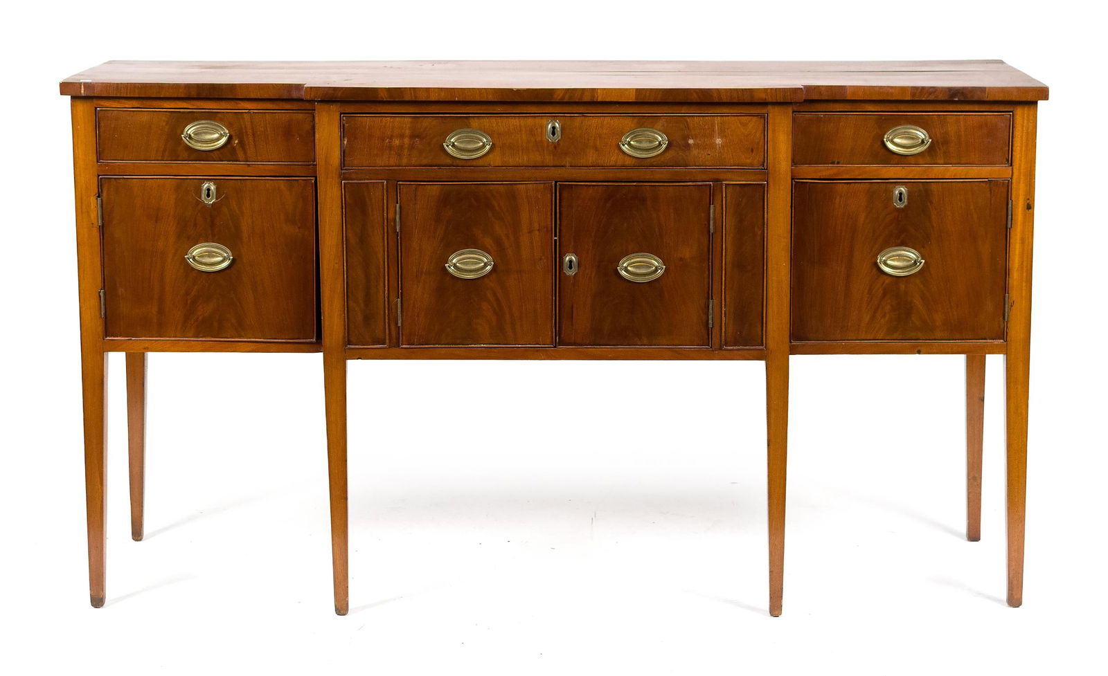 19TH C. AMERICAN HEPPLEWHITE MAHOGANY SIDEBOARD. (1 of 2)