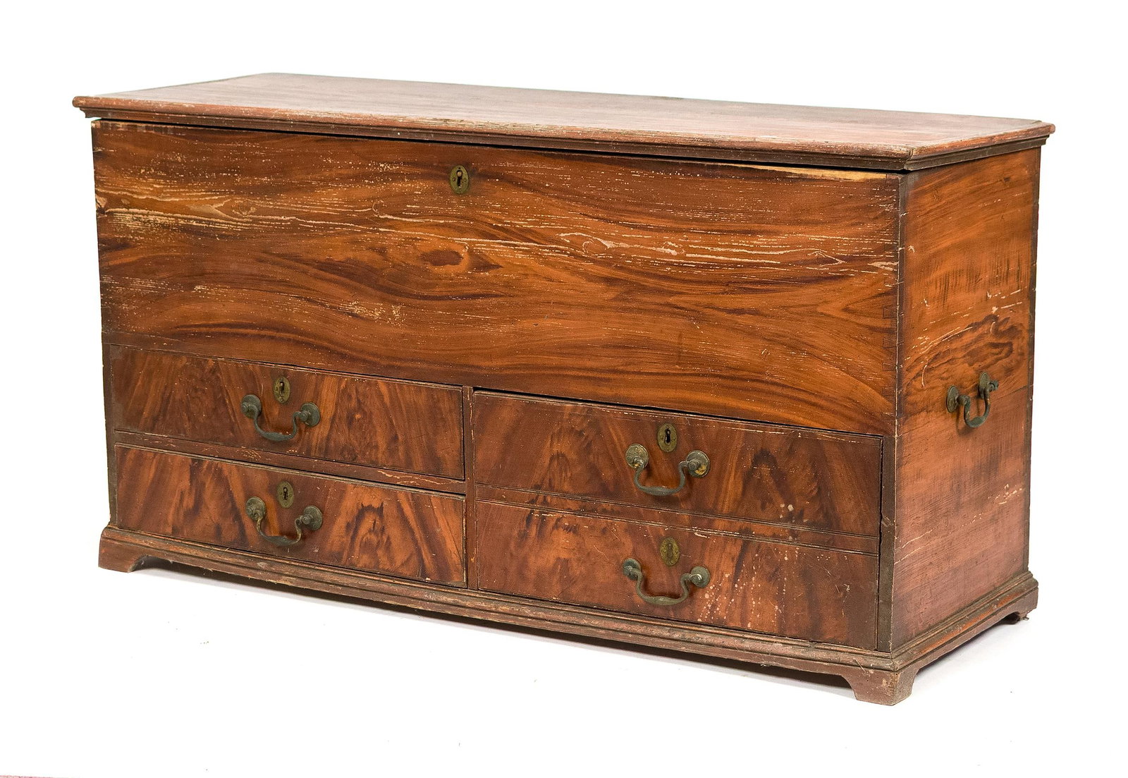 19TH C. GRAIN PAINTED FOUR DRAWER BLANKET CHEST. (1 of 2)