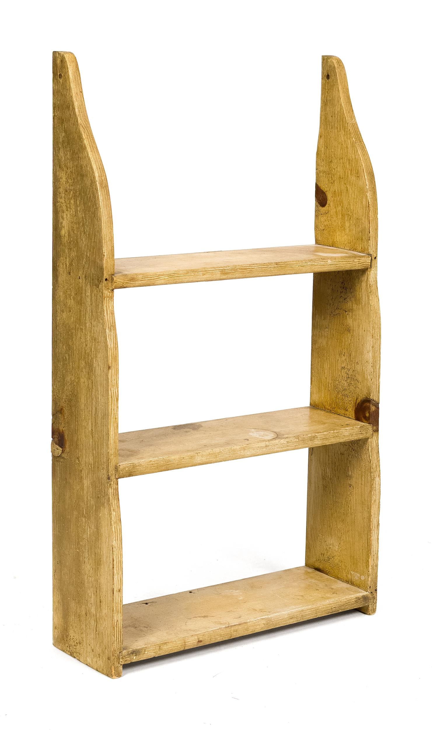 19TH C. VT PAINT DECORATED WALL SHELF. (1 of 2)