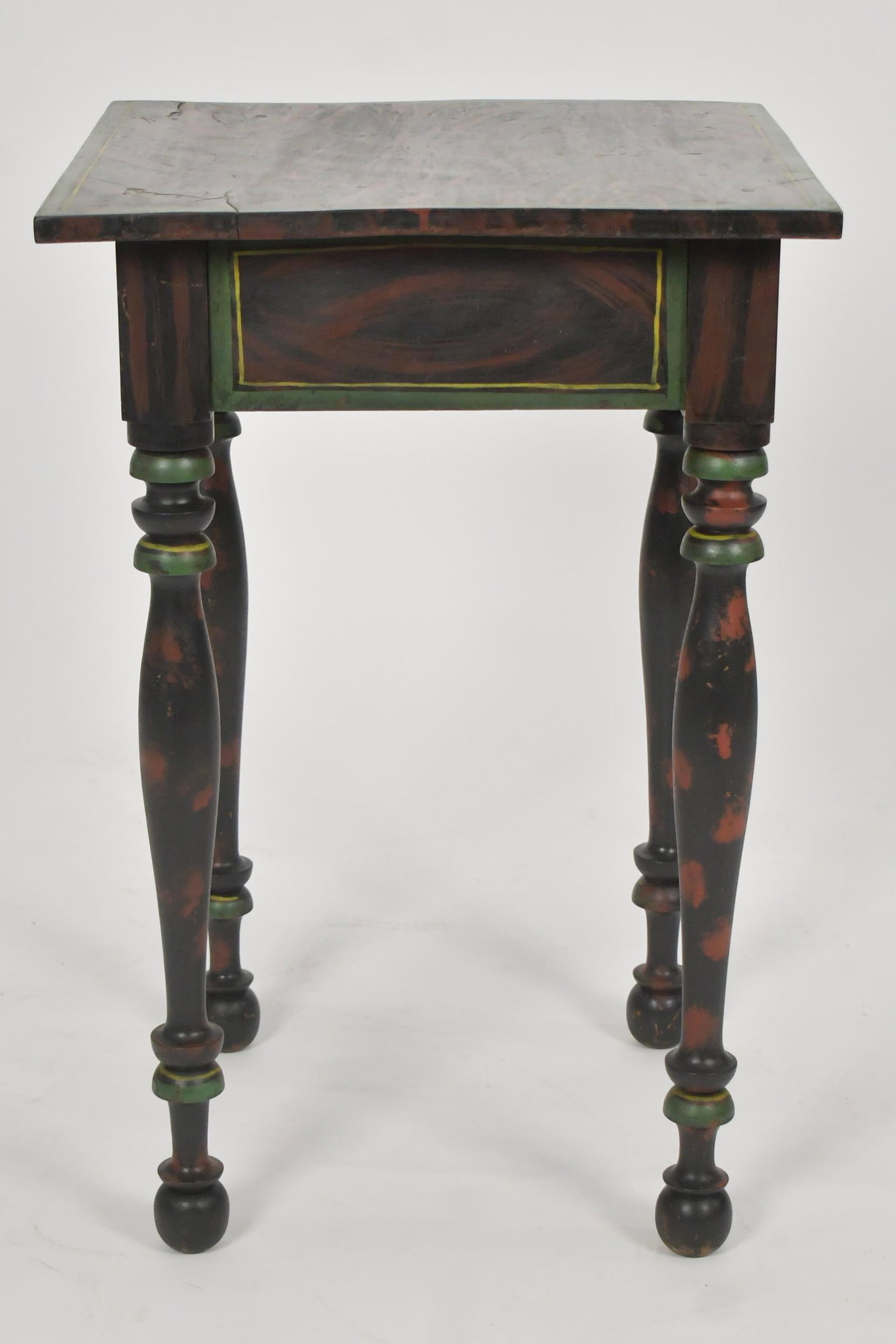 PAINT DECORATED ONE DRAWER STAND. - 12