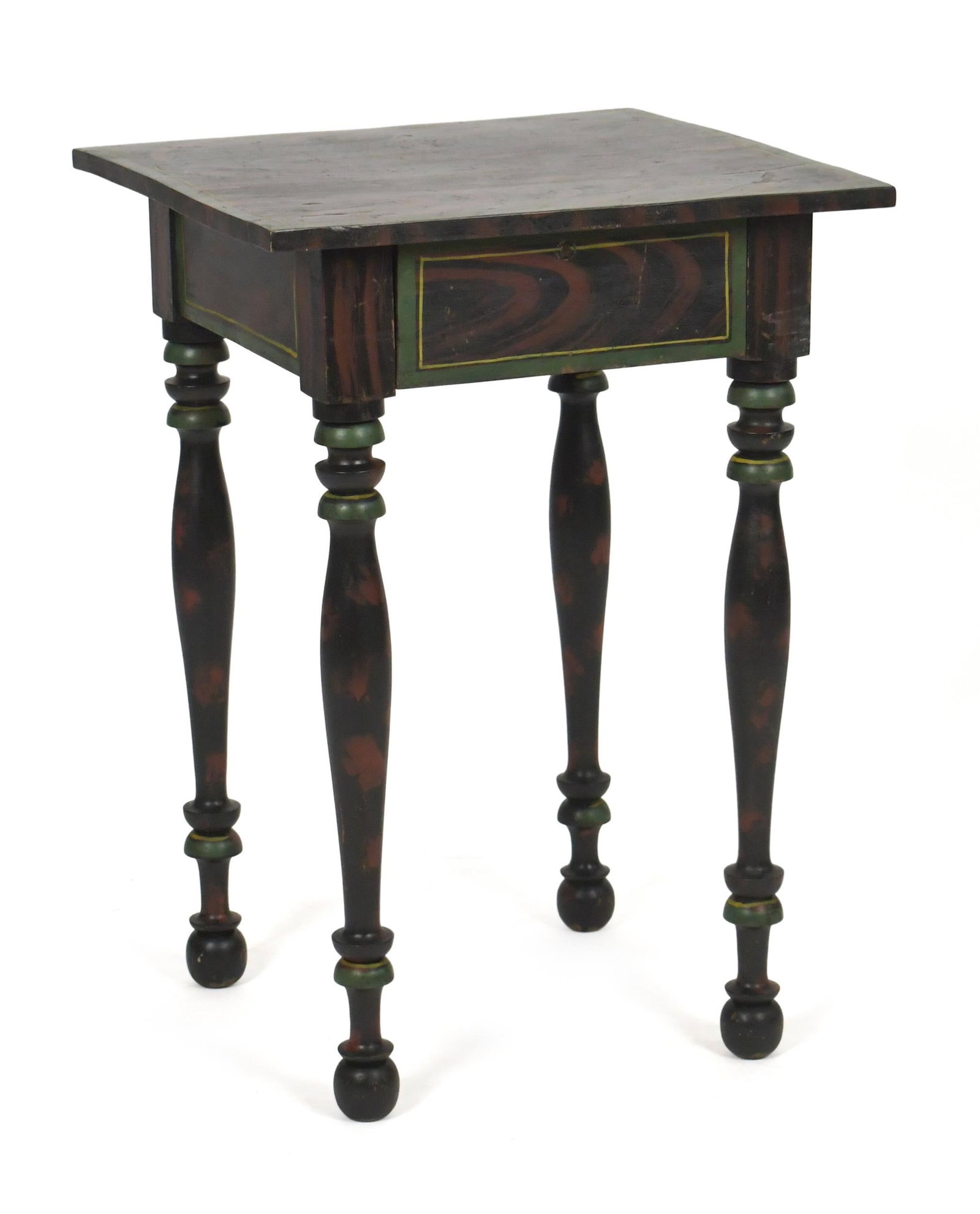 PAINT DECORATED ONE DRAWER STAND. (1 of 14)