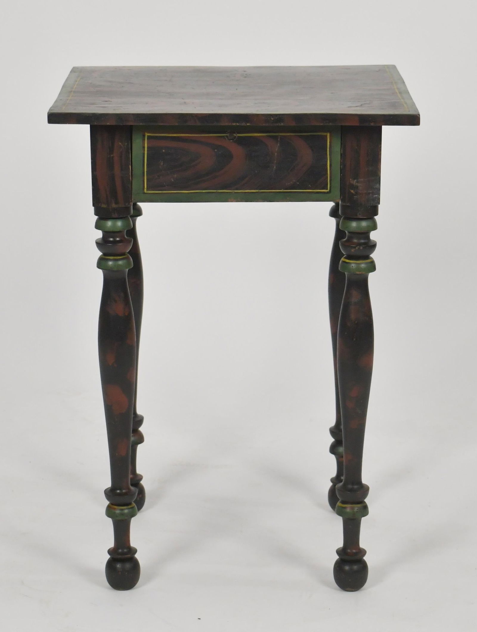 PAINT DECORATED ONE DRAWER STAND. - 2