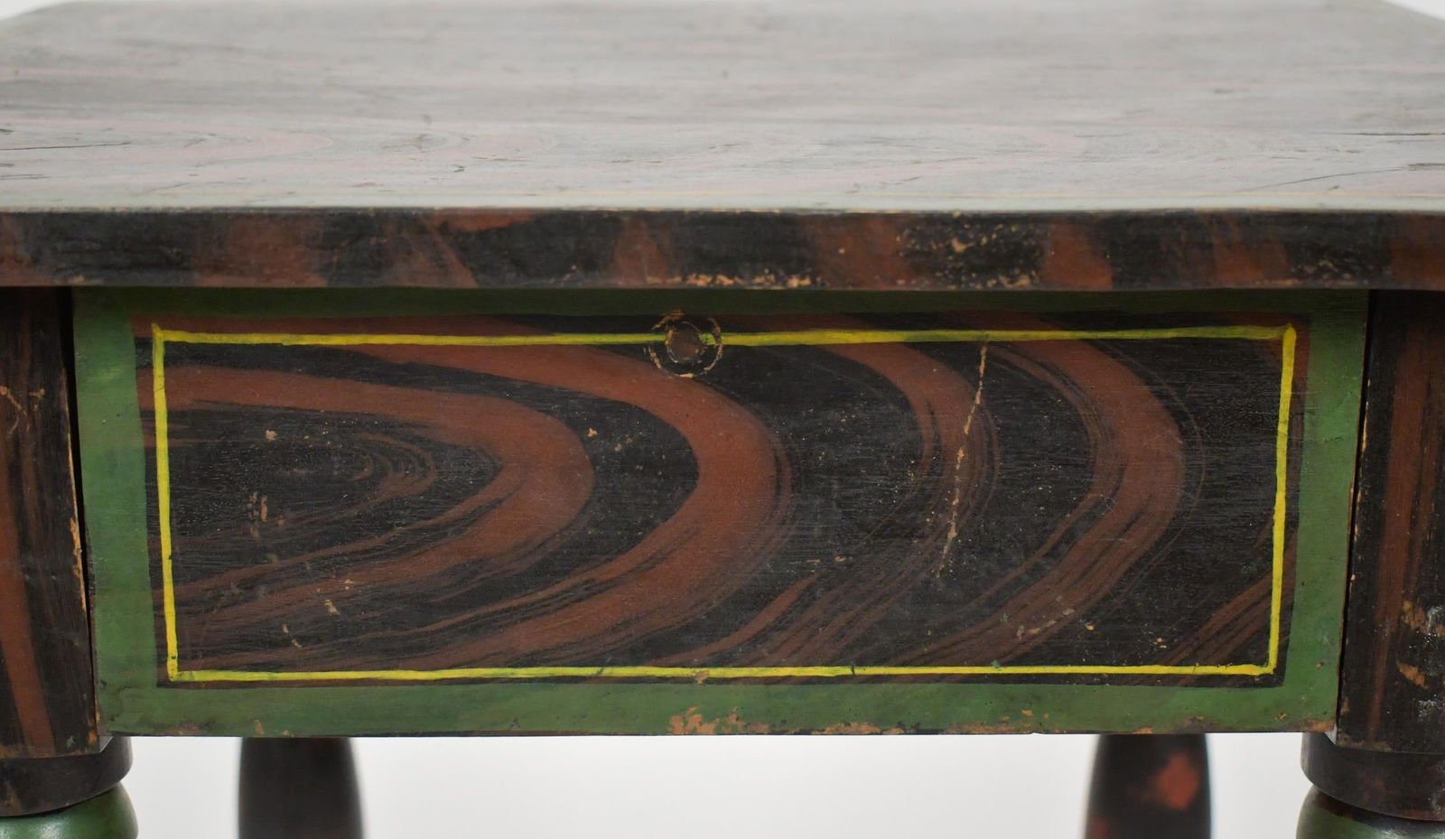 PAINT DECORATED ONE DRAWER STAND. - 4