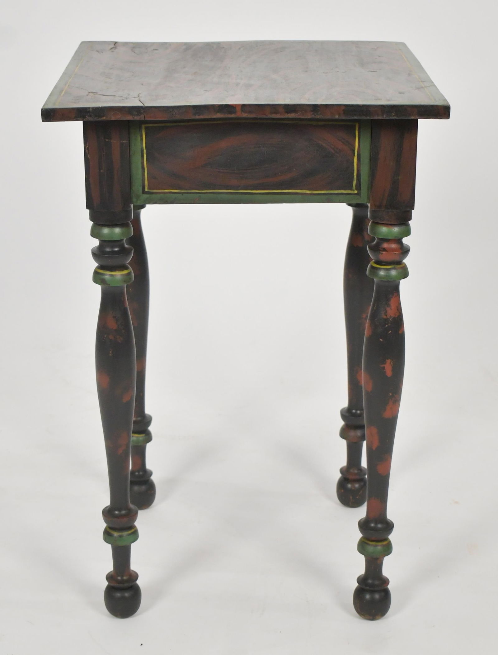 PAINT DECORATED ONE DRAWER STAND. - 8