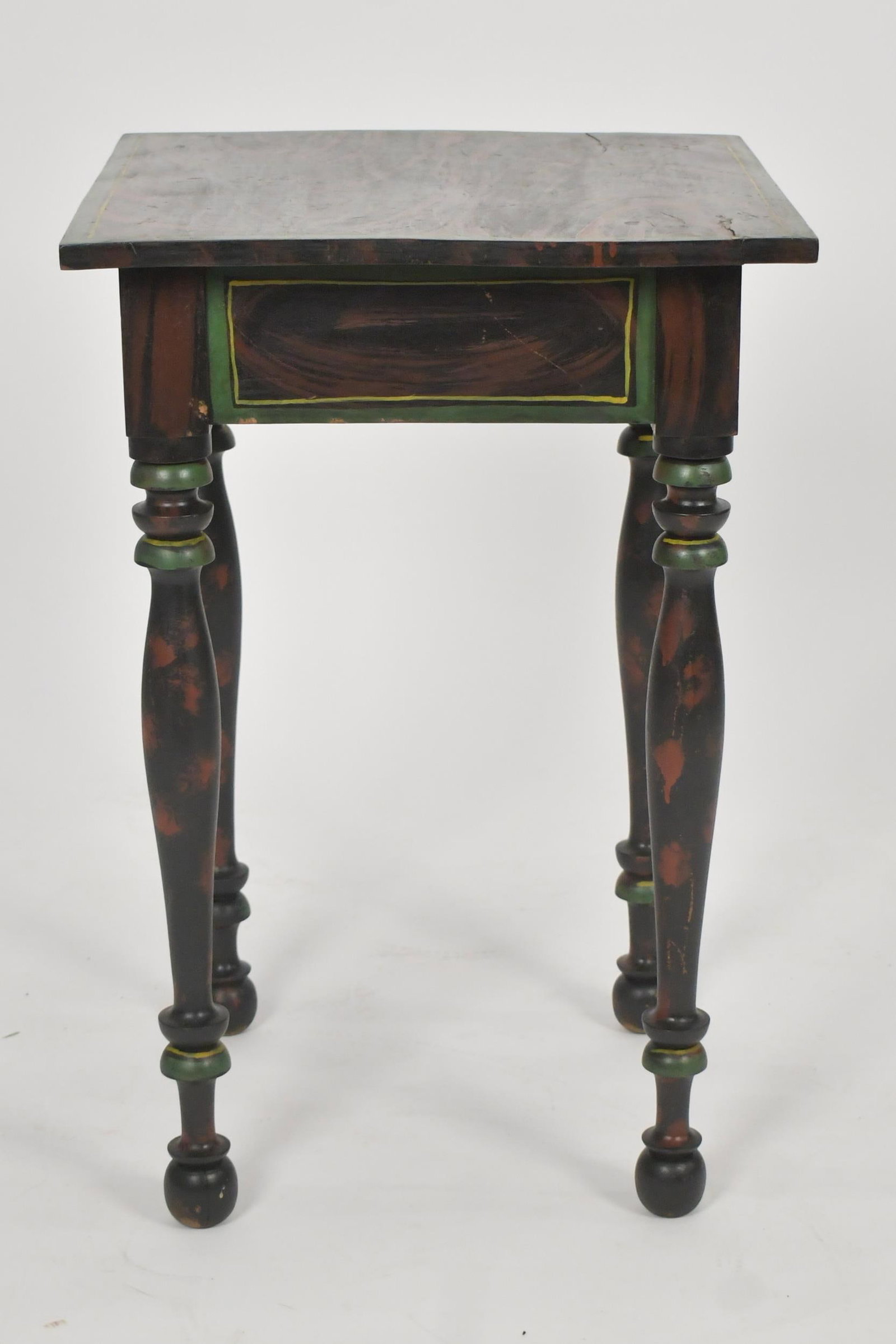 PAINT DECORATED ONE DRAWER STAND. - 9