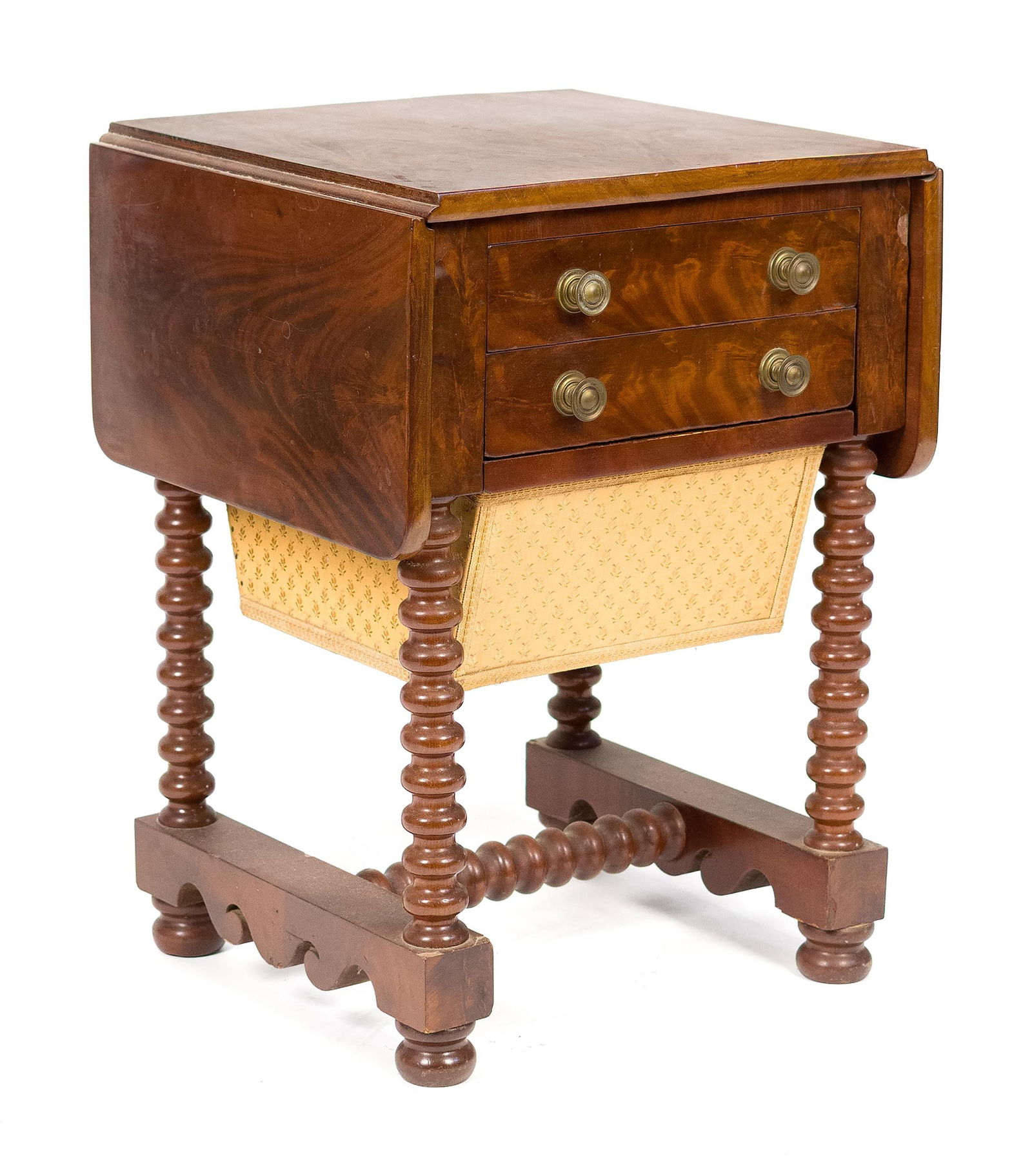 19TH C. AMERICAN MAHOGANY SEWING STAND. (1 of 3)