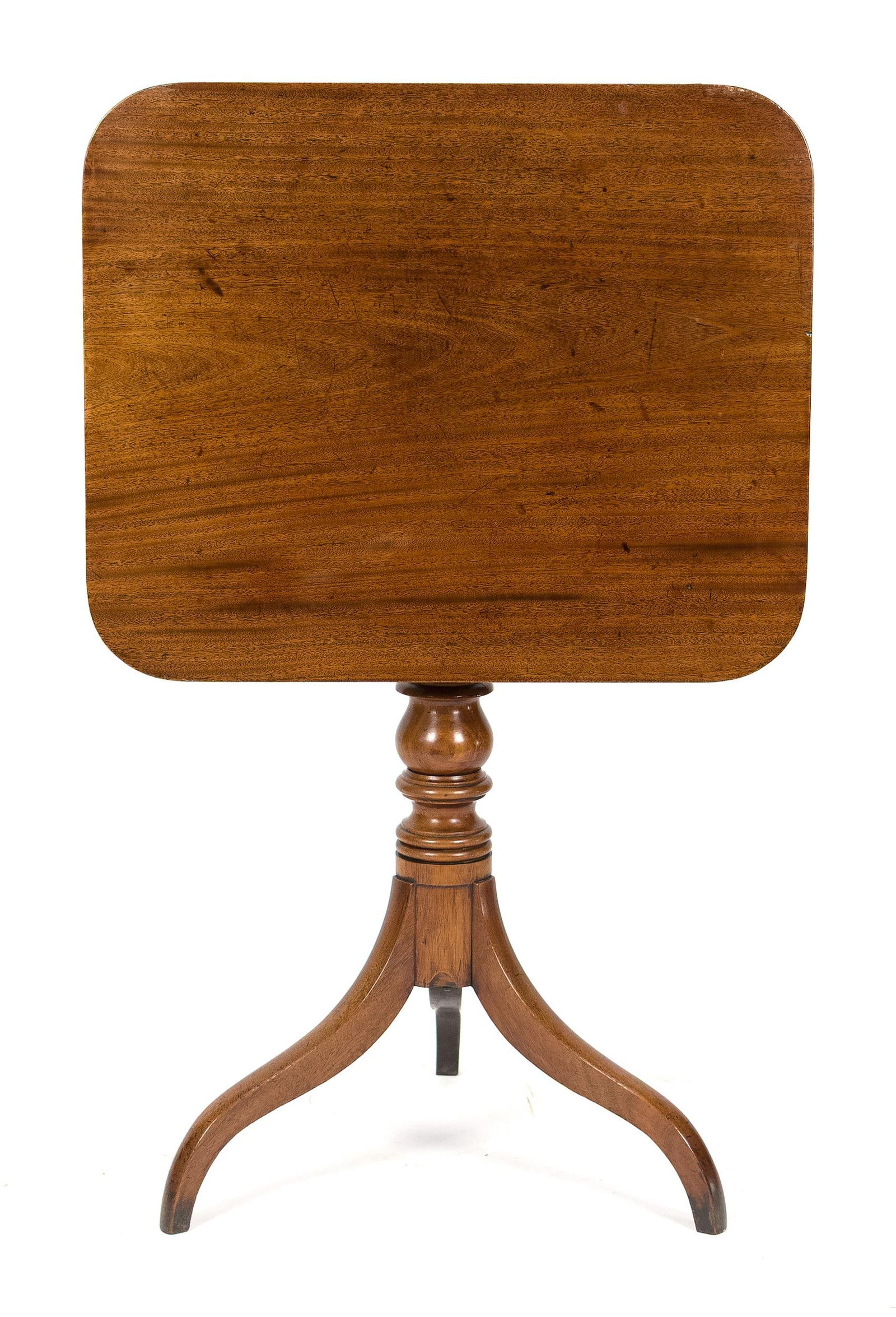 GEORGE III MAHOGANY TILT TOP TABLE. (1 of 2)