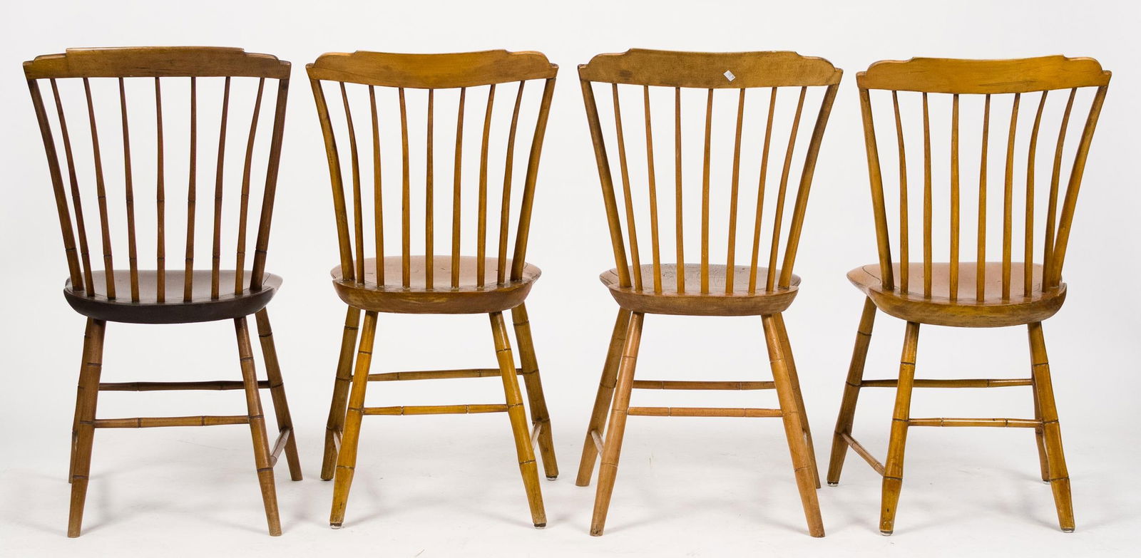 ANTIQUE STEP DOWN WINDSOR CHAIRS, 4. - 7