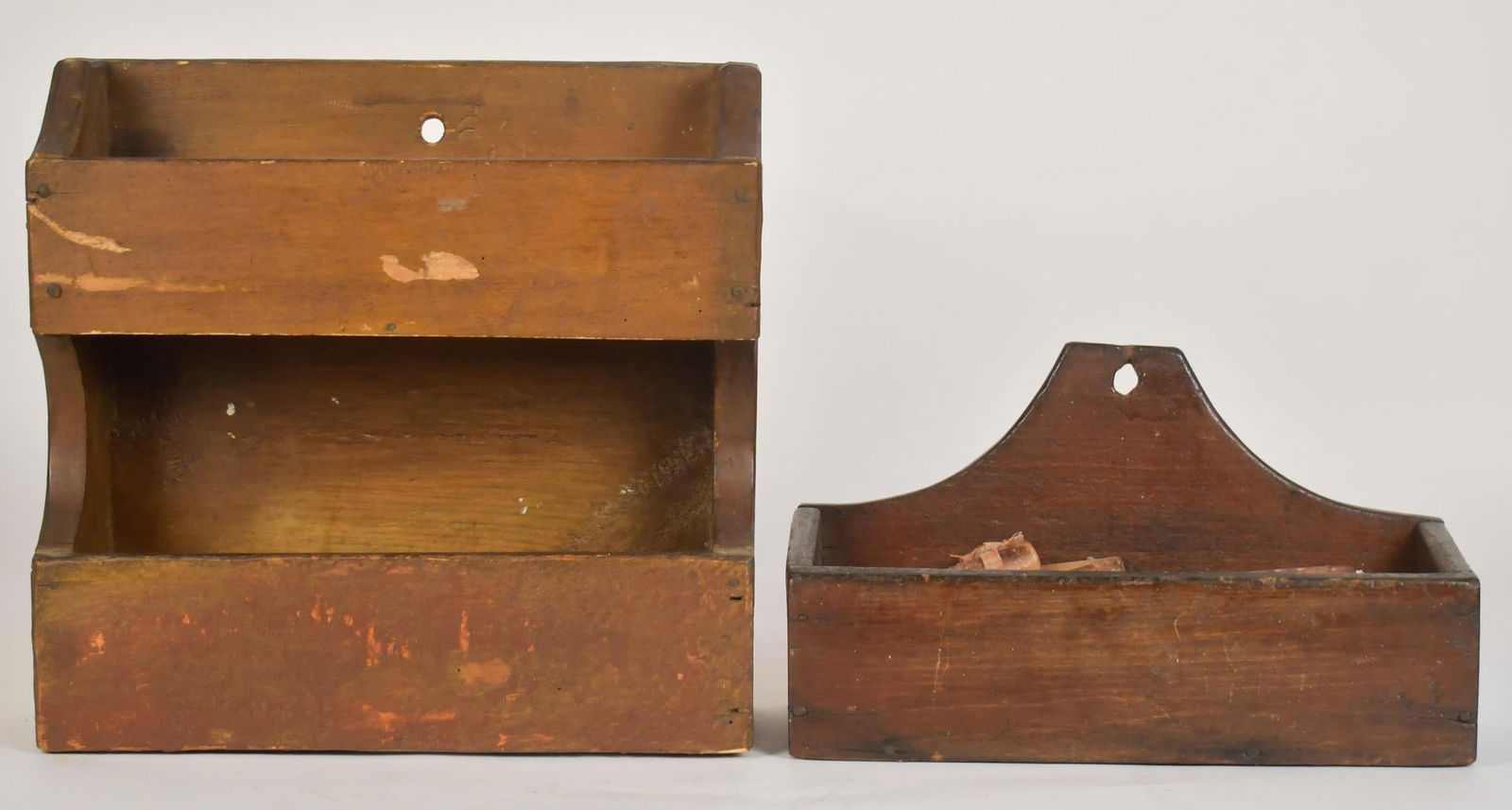TWO 19TH C. NEW ENGLAND WALL BOXES. - 2
