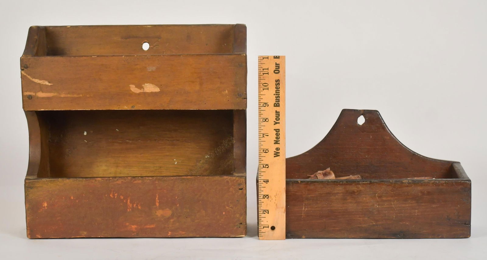 TWO 19TH C. NEW ENGLAND WALL BOXES. - 3