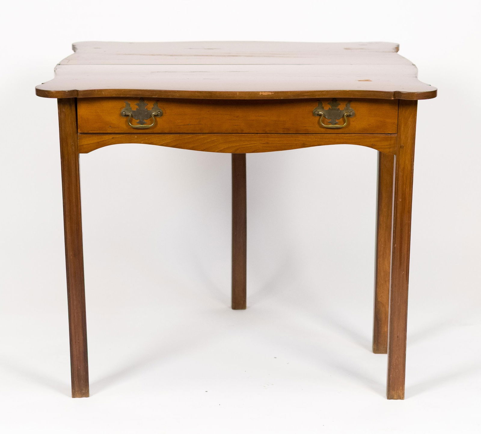RESTORED 18TH C. CHIPPENDALE CHERRY CARD TABLE. - 4