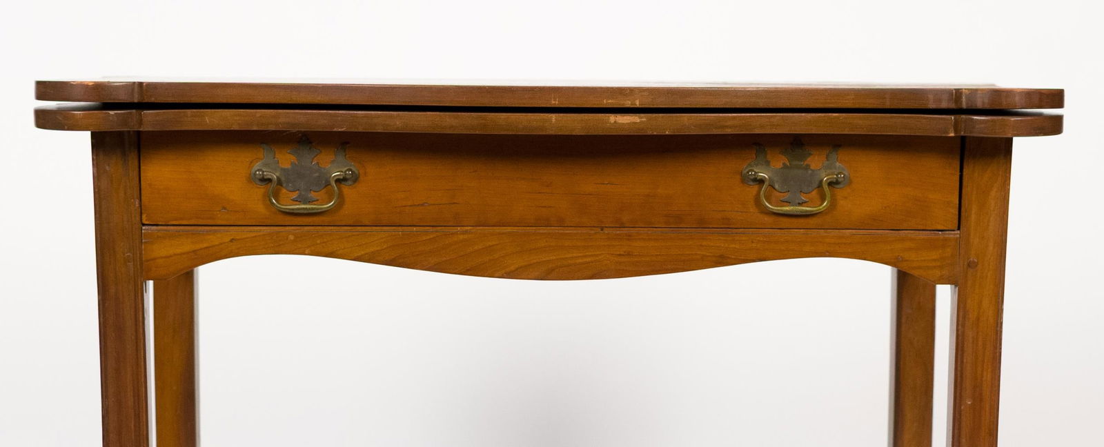 RESTORED 18TH C. CHIPPENDALE CHERRY CARD TABLE. - 8