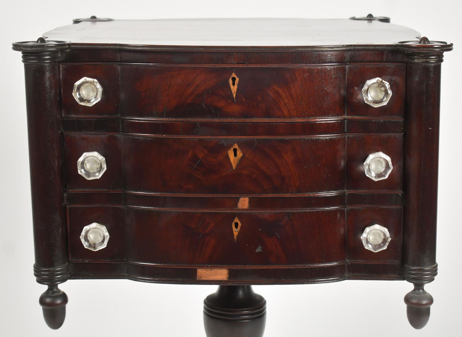 19TH C. NY THREE DRAWER PHYFE WORK TABLE. - 4