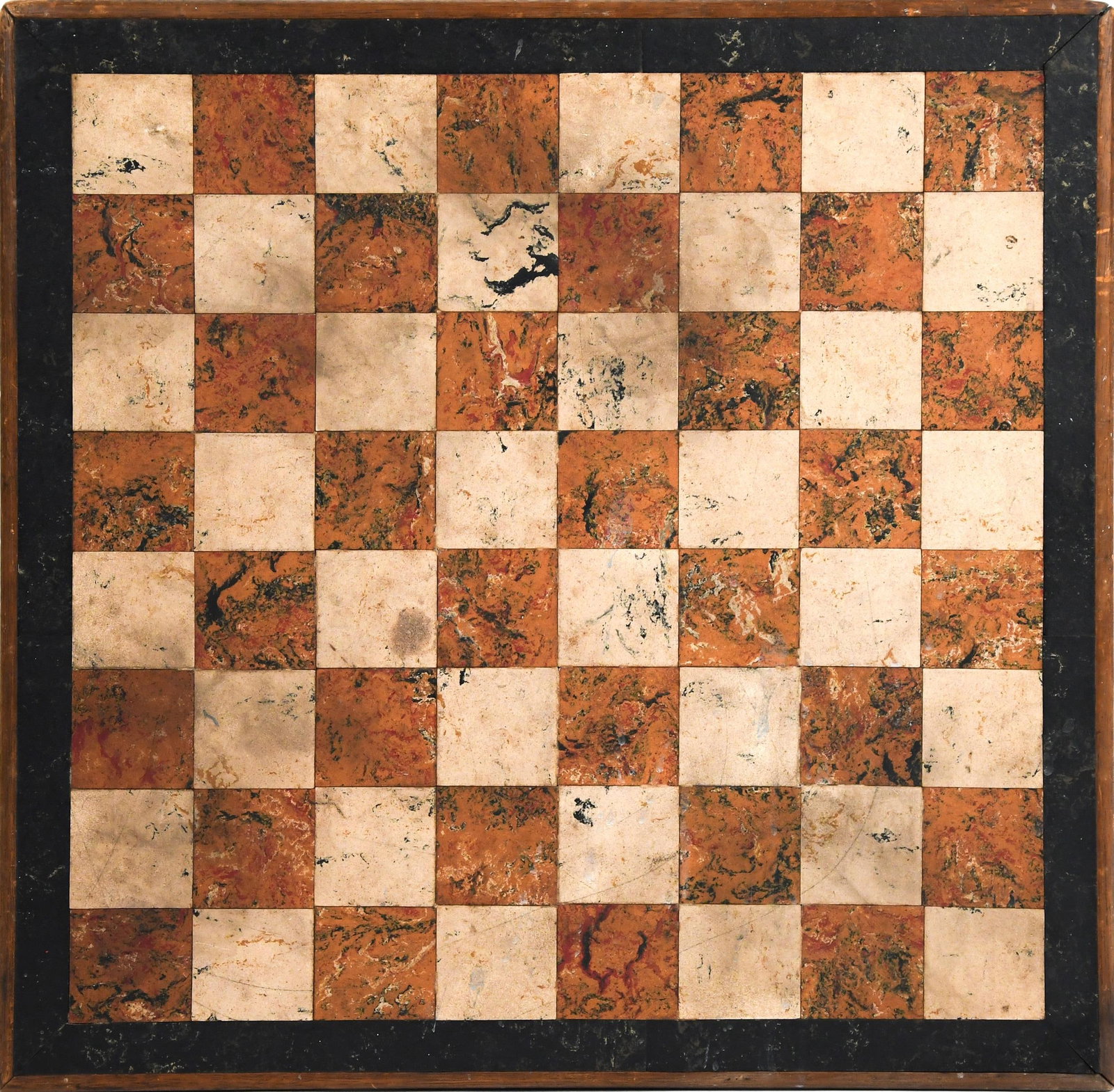 19TH C. PAINT DECORATED GAME BOARD. (1 of 5)