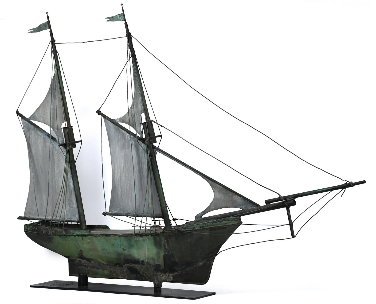 EARLY 20TH C. COPPER SAILING BOAT WEATHERVANE. (1 of 1)