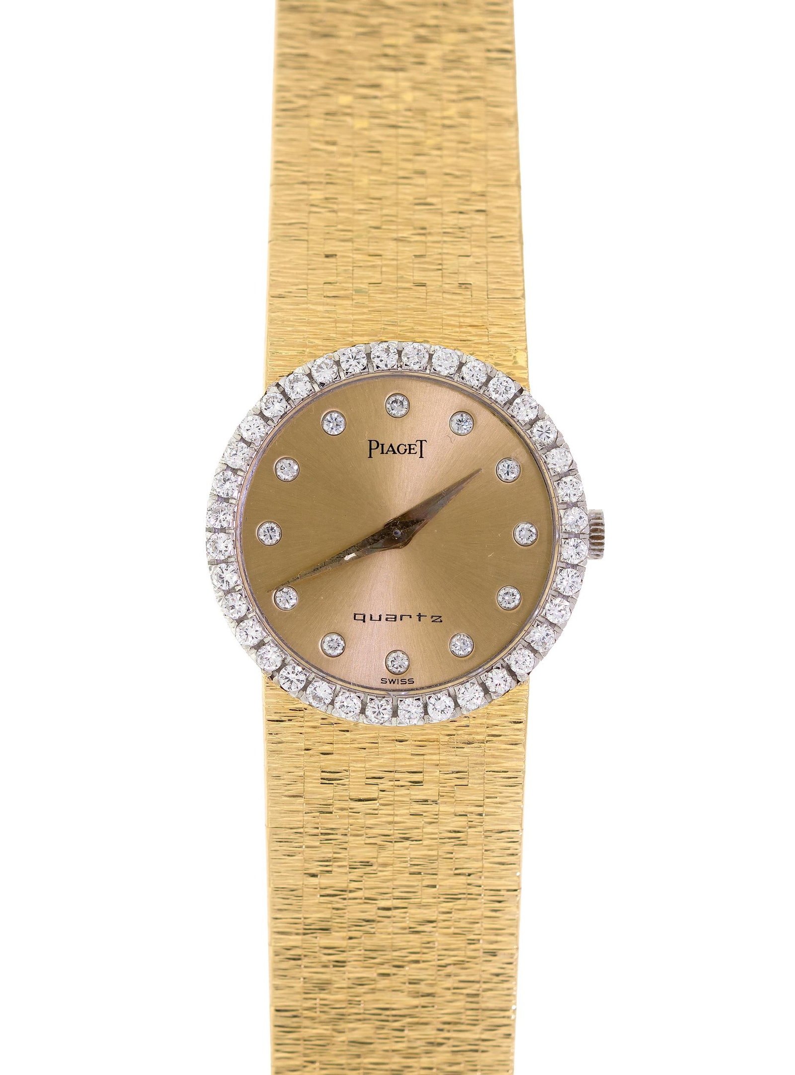 VINTAGE PIAGET 18K GOLD DIAMOND WRIST WATCH. (1 of 12)