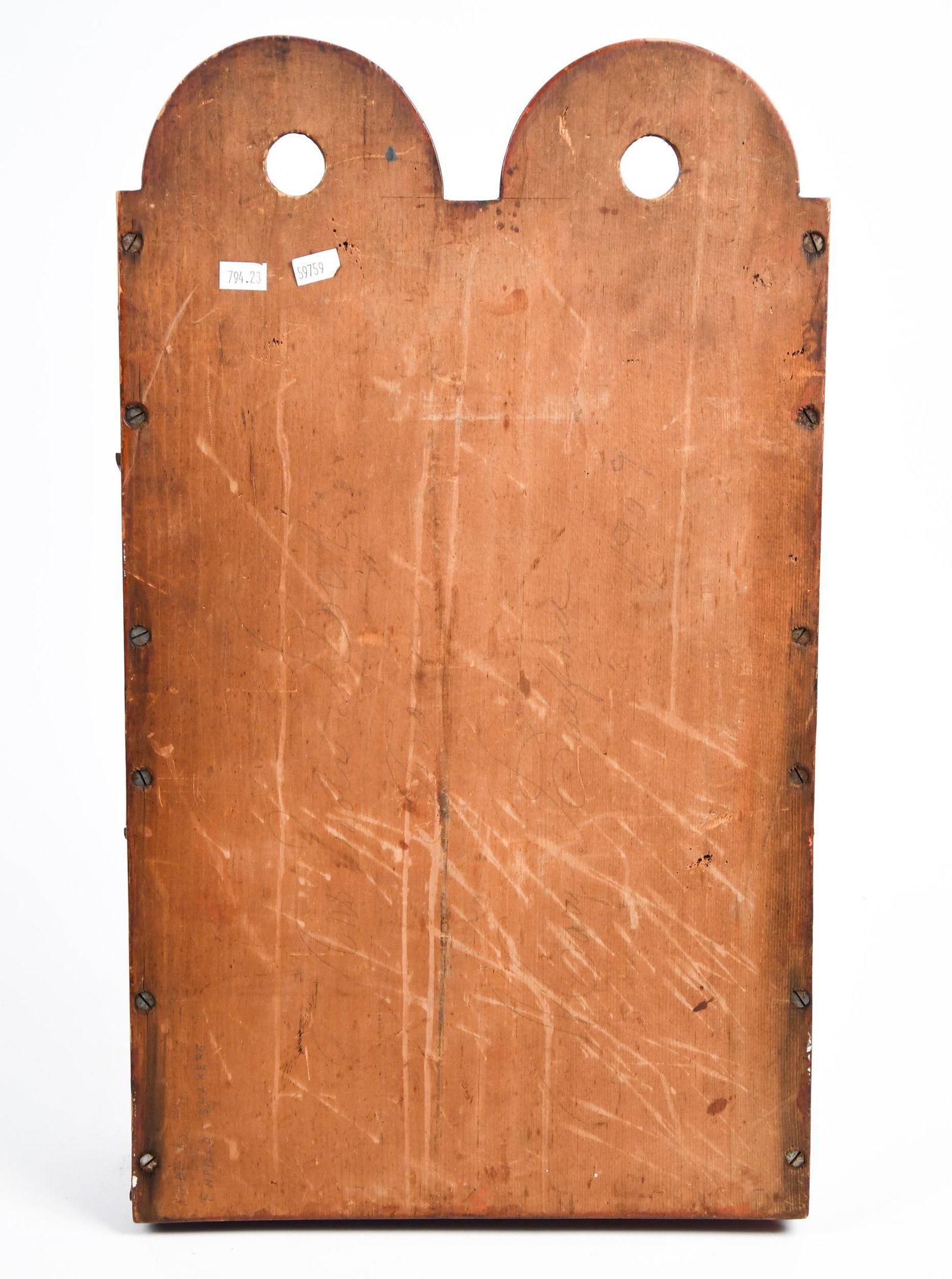ANTIQUE SHAKER PAINTED WALL BOX. - 9