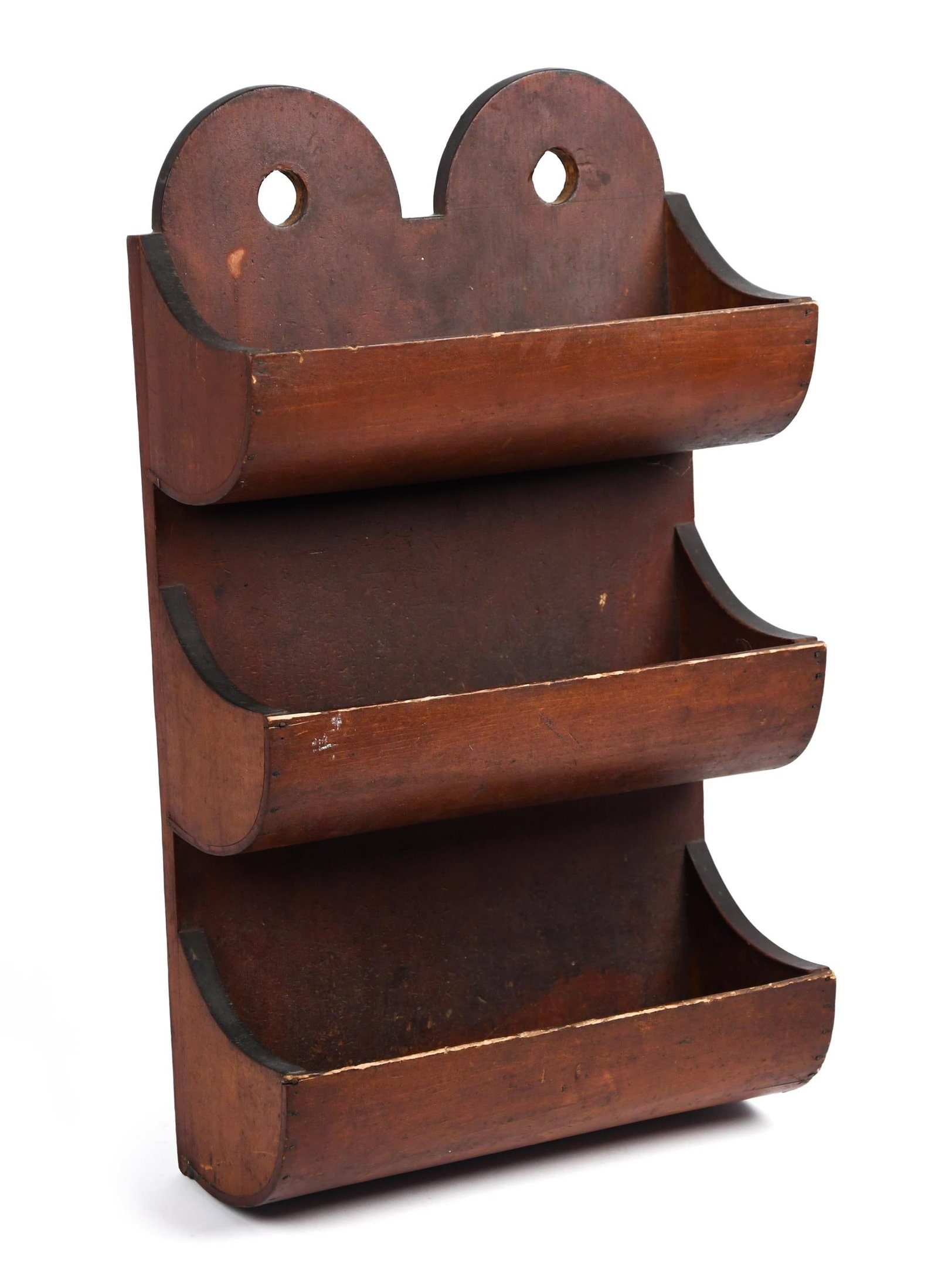 ANTIQUE SHAKER PAINTED WALL BOX. (1 of 9)
