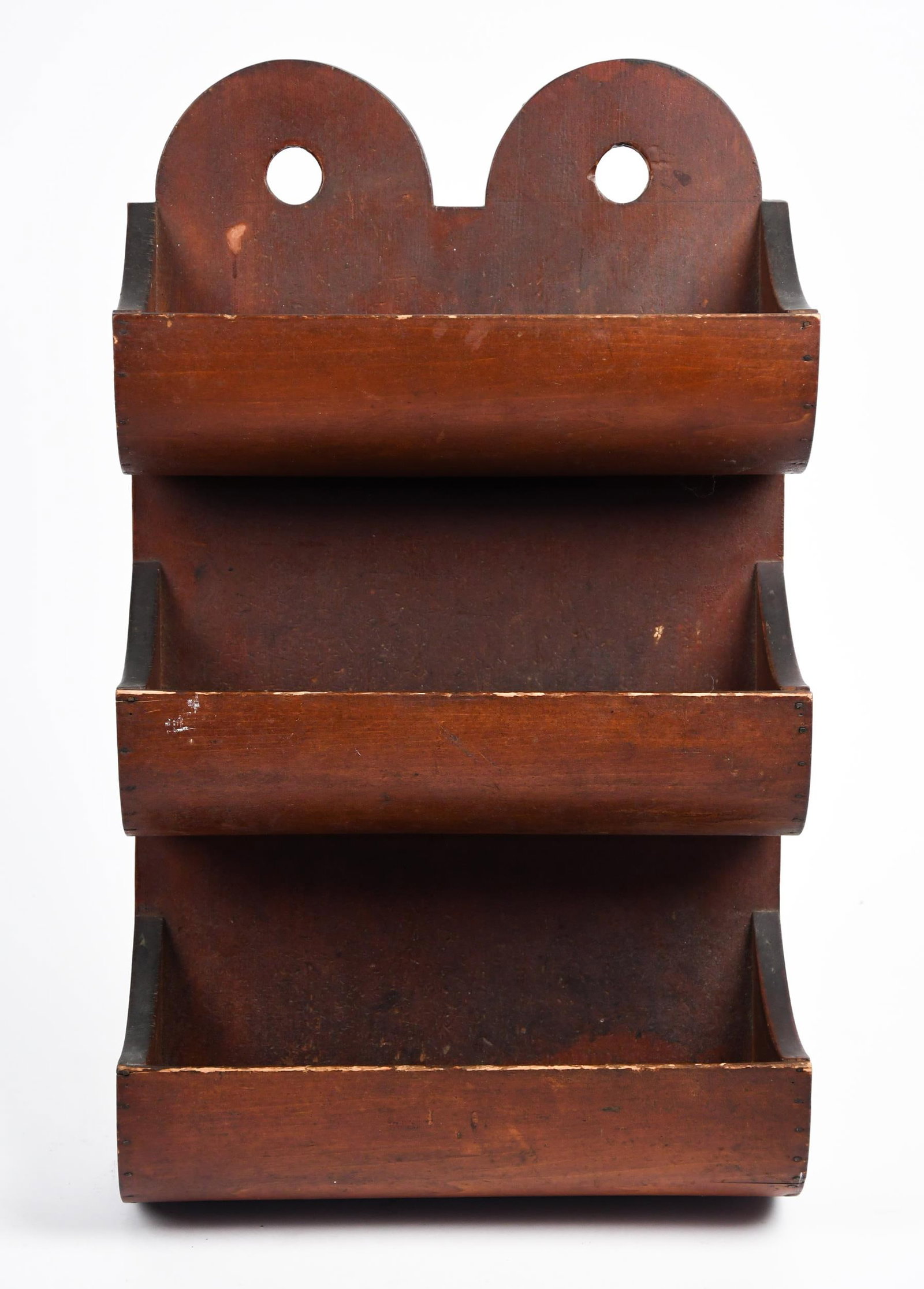 ANTIQUE SHAKER PAINTED WALL BOX. - 2