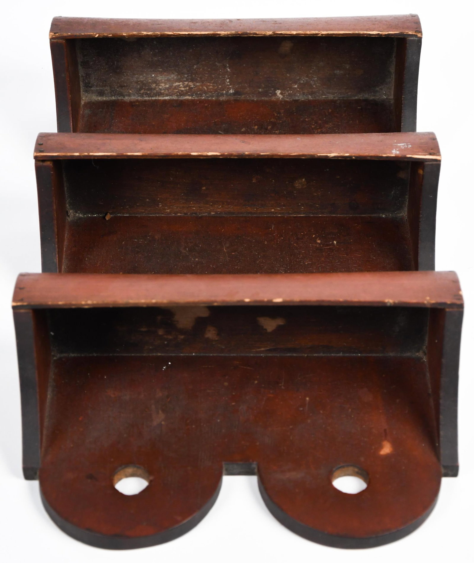 ANTIQUE SHAKER PAINTED WALL BOX. - 8