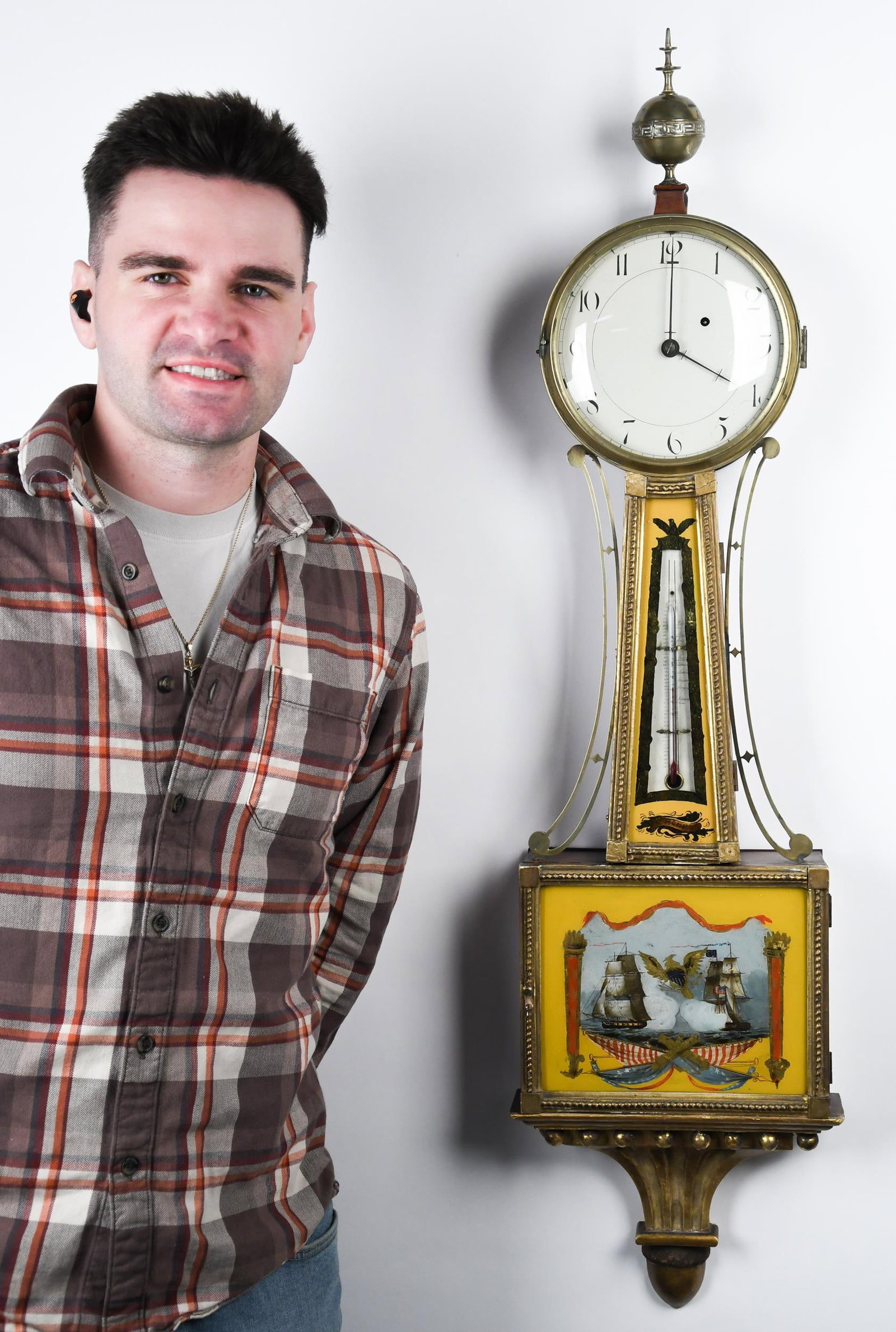 RARE MONROE MA BANJO CLOCK. - 12