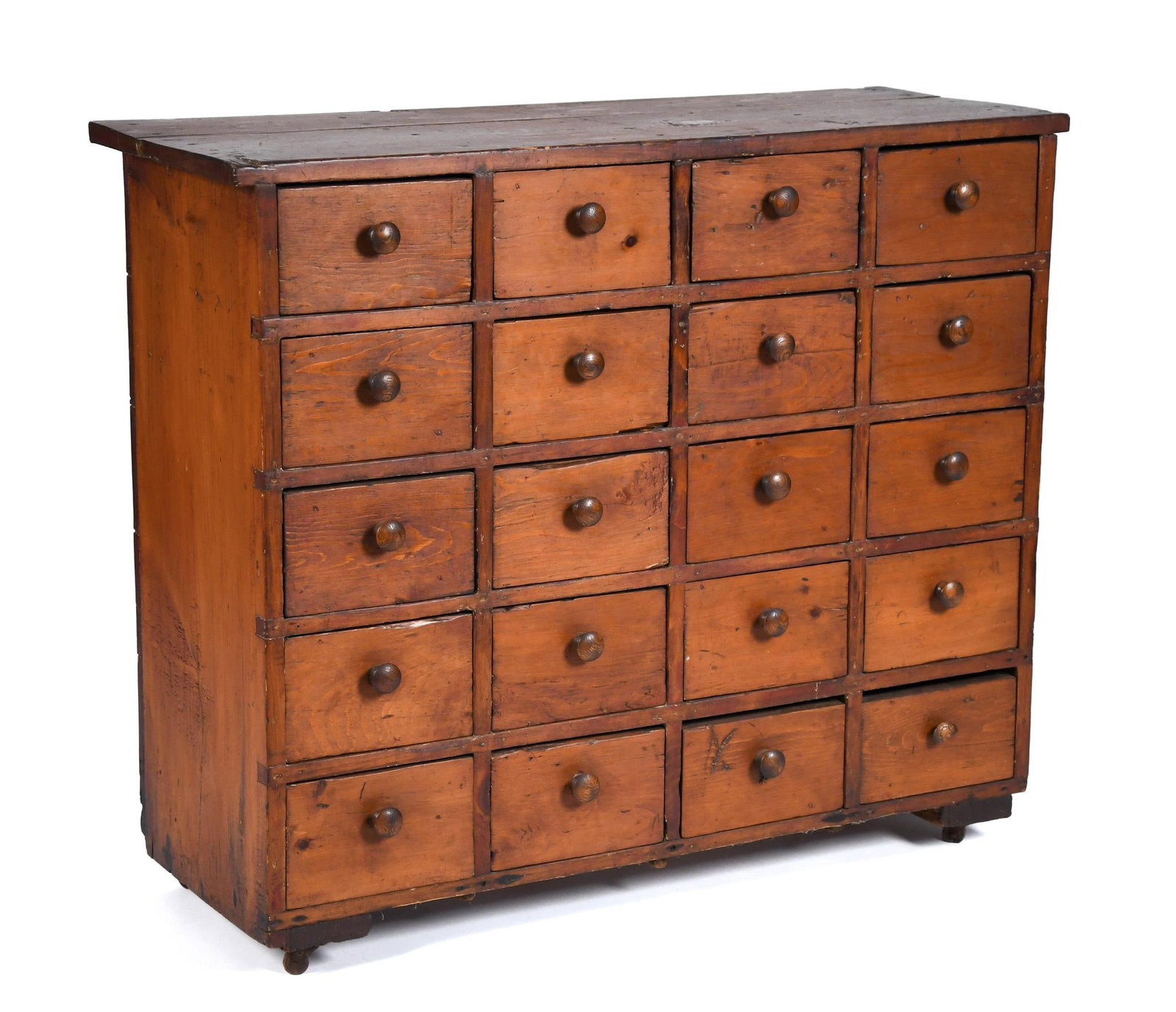 19TH C. AMERICAN 24-DRAWER PINE APOTHECARY CHEST. (1 of 10)
