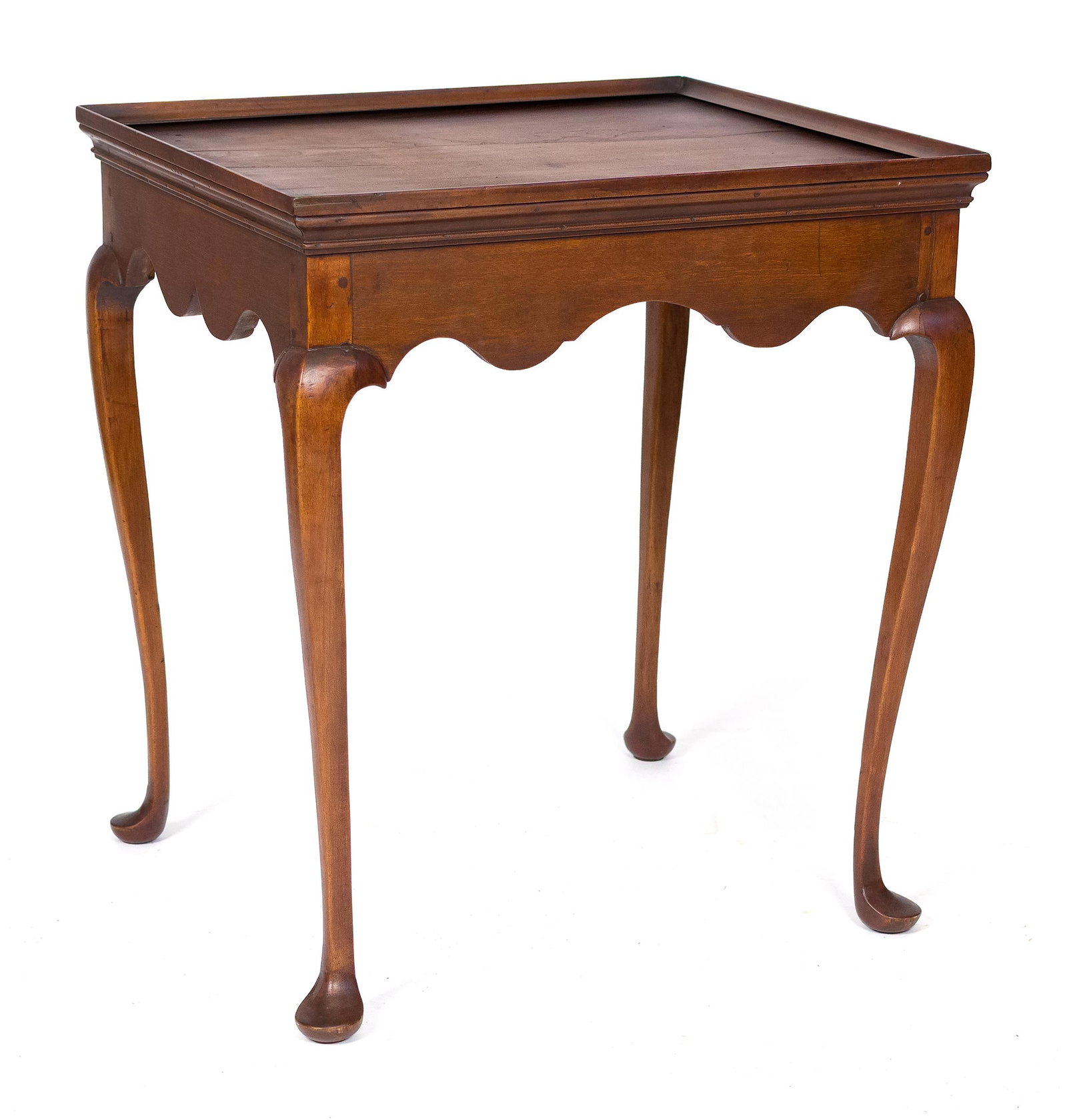 18TH C. CT QUEEN ANNE CHERRY TRAY TOP TEA TABLE. (1 of 10)