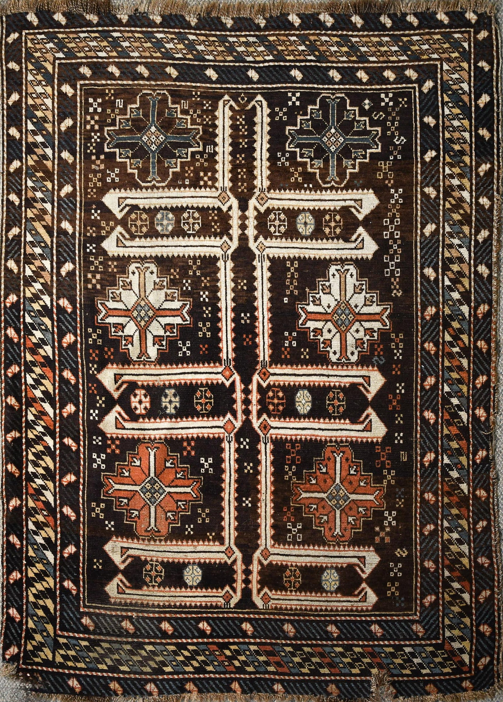 ANTIQUE ORIENTAL SCATTER RUG. (1 of 6)