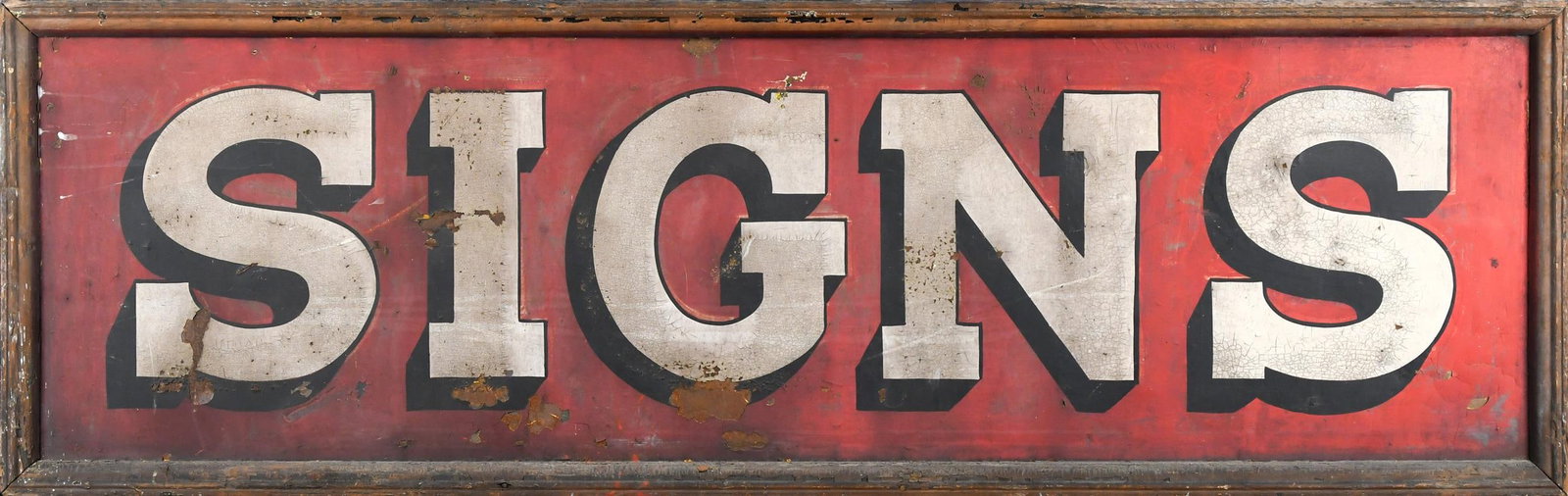 19TH C. PAINTED FRAMED COPPER SIGN. (1 of 6)