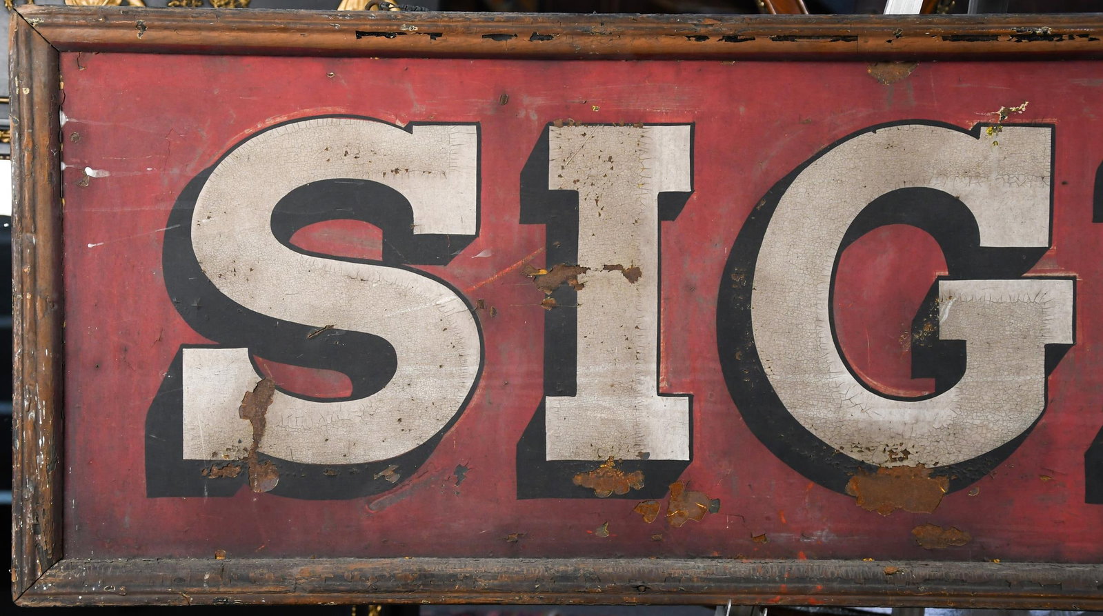 19TH C. PAINTED FRAMED COPPER SIGN. - 2