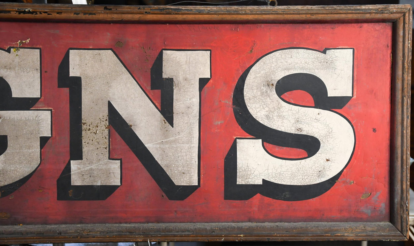 19TH C. PAINTED FRAMED COPPER SIGN. - 3