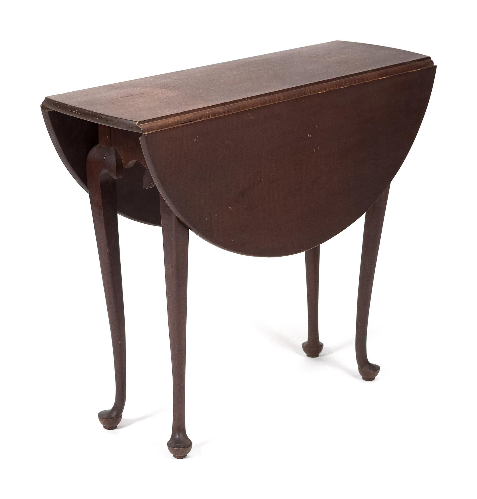 ANTIQUE DIMINUTIVE QUEEN ANNE STYLE DROP LEAF TABLE. (1 of 14)