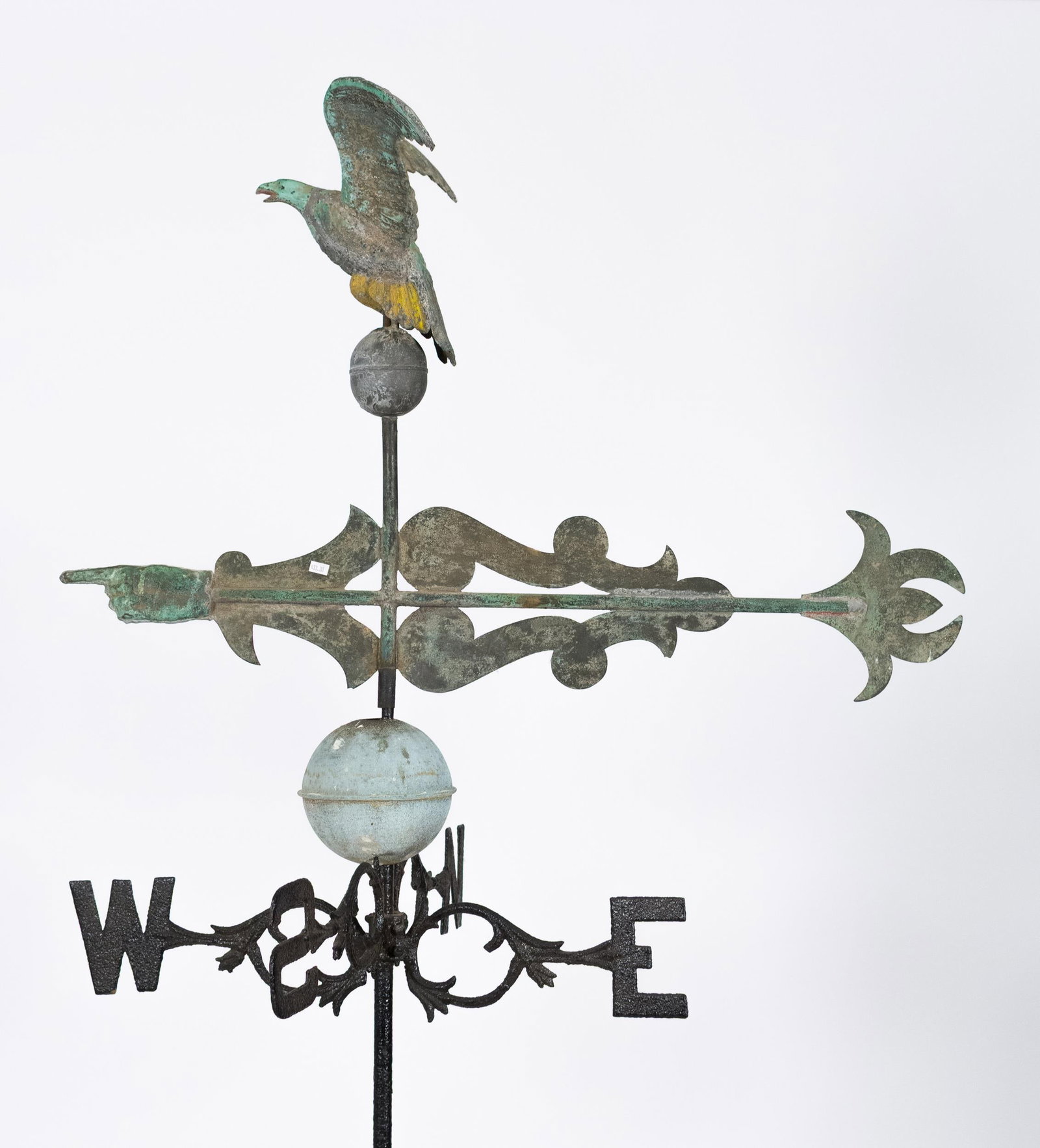 19TH C. EAGLE WEATHERVANE WITH BANNER DIRECTIONAL. - 5