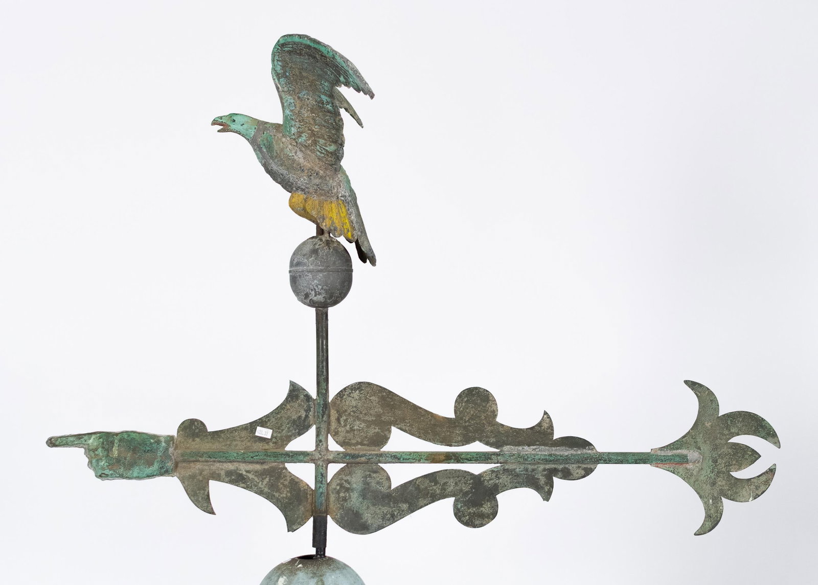 19TH C. EAGLE WEATHERVANE WITH BANNER DIRECTIONAL. - 6