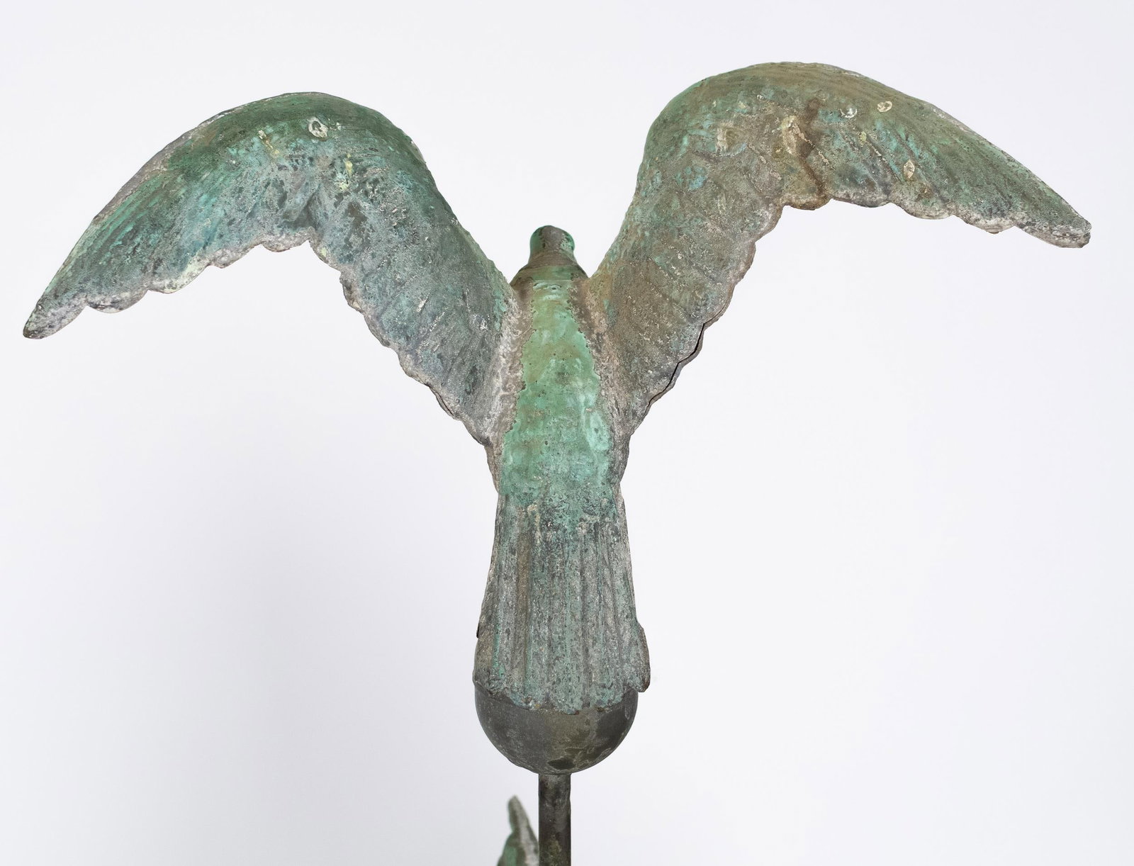 19TH C. EAGLE WEATHERVANE WITH BANNER DIRECTIONAL. - 8